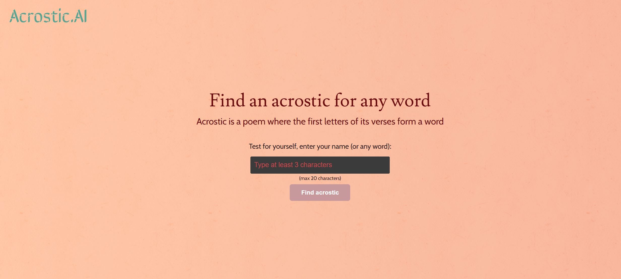  Generate creative acrostic poems with AI for any