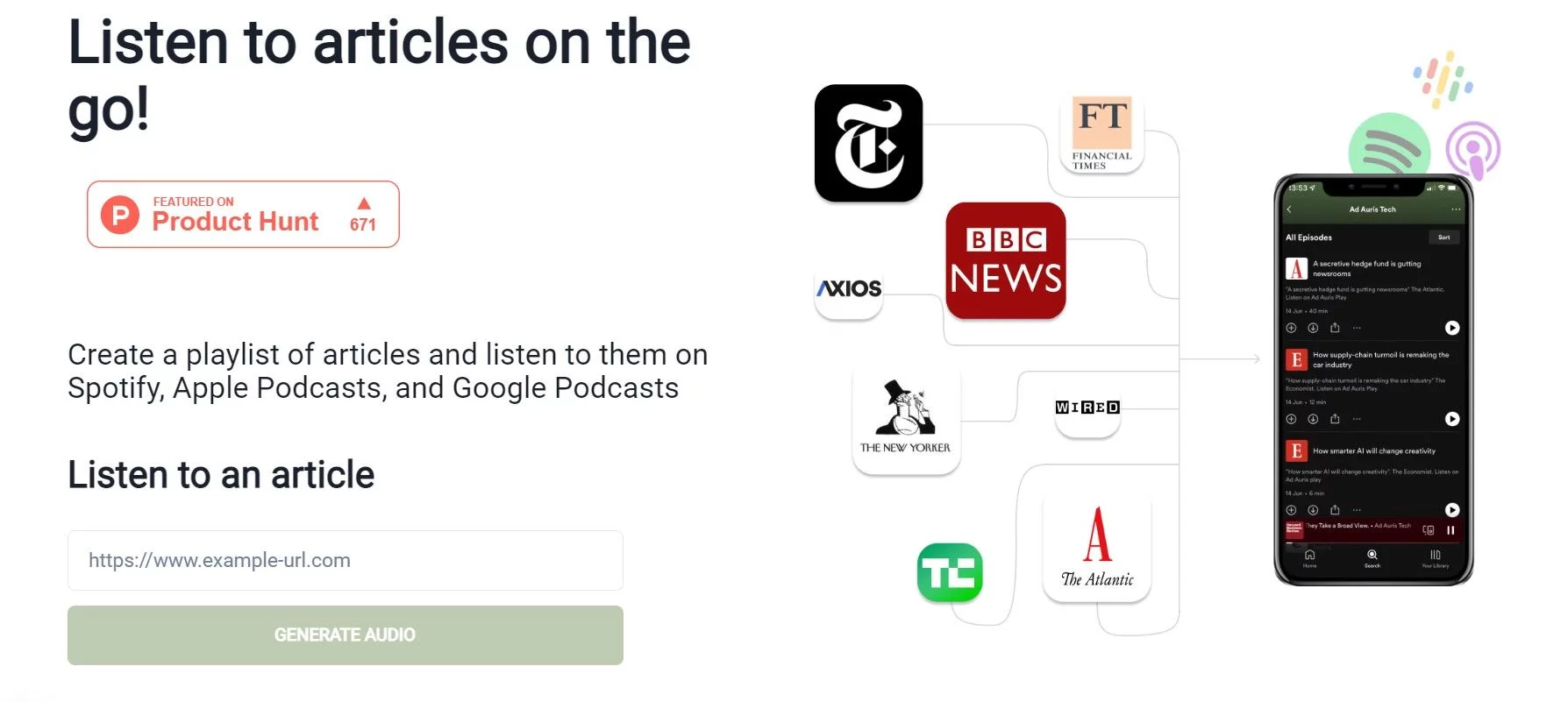  Listen to articles on the go with Spotify, Apple