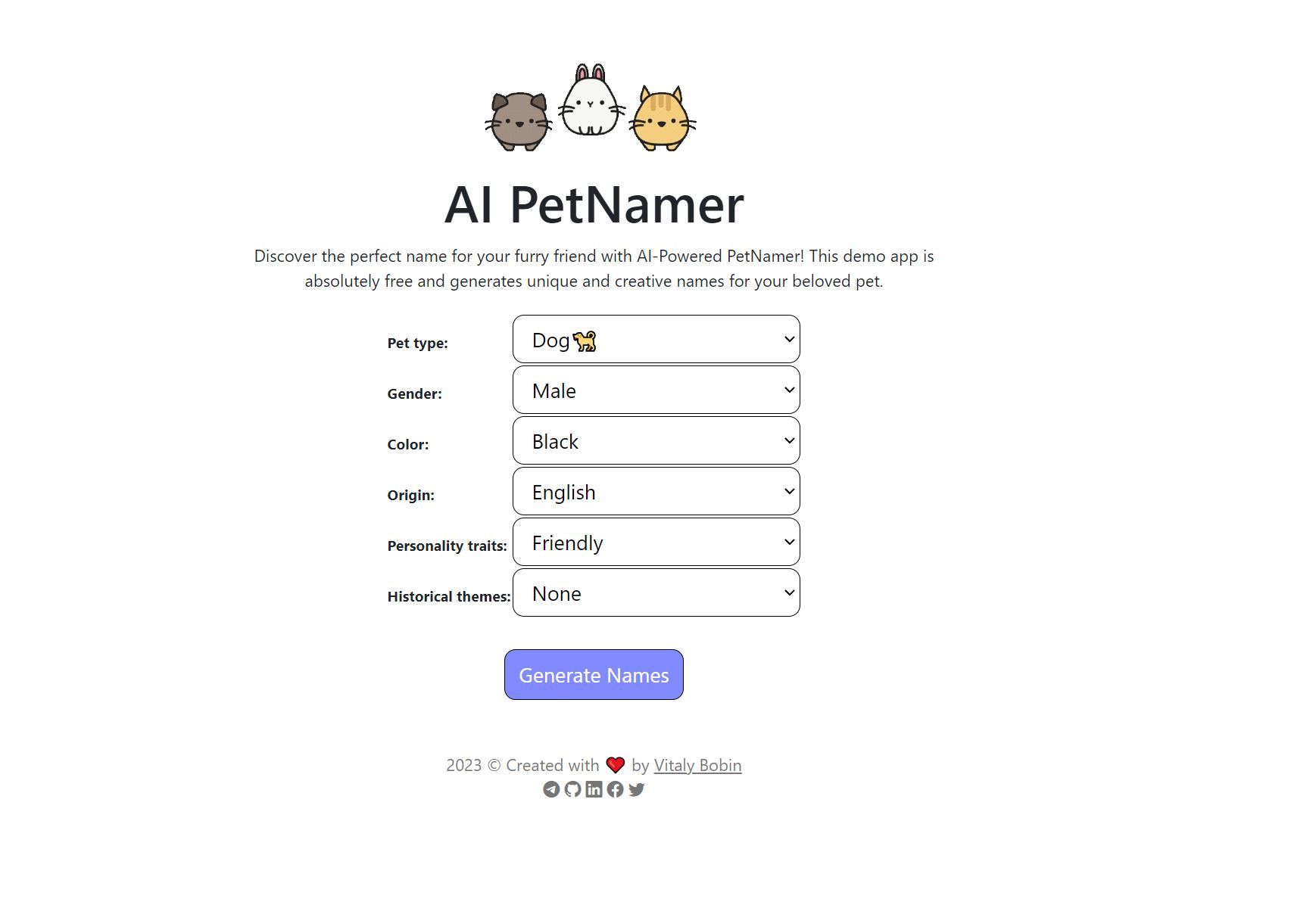  AI-powered pet name generator for unique and