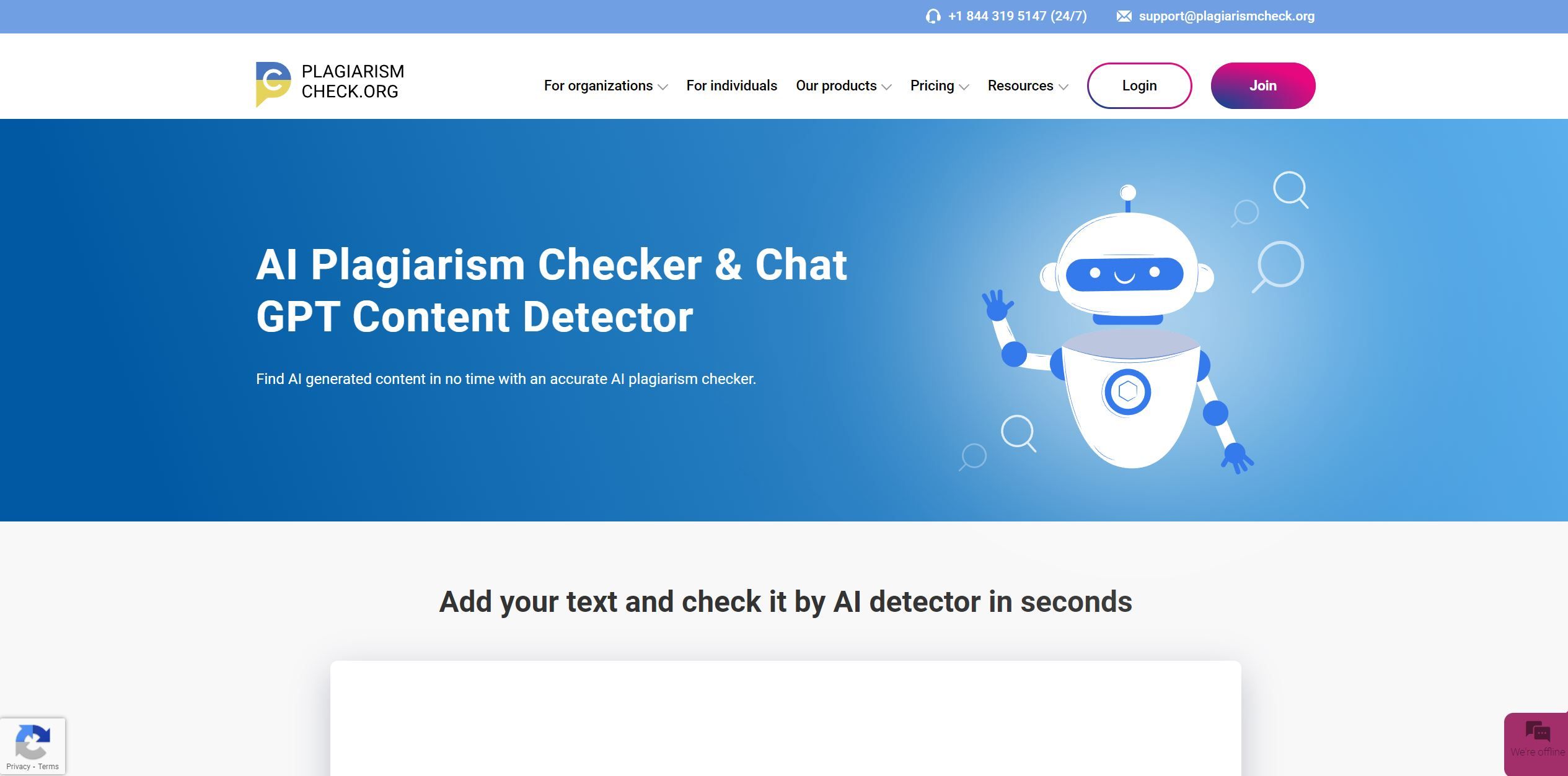  AI Plagiarism Checker & Chat GPT Content Detector