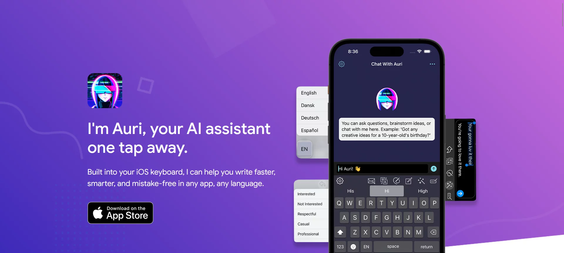  Writing assistant built into your iOS keyboard