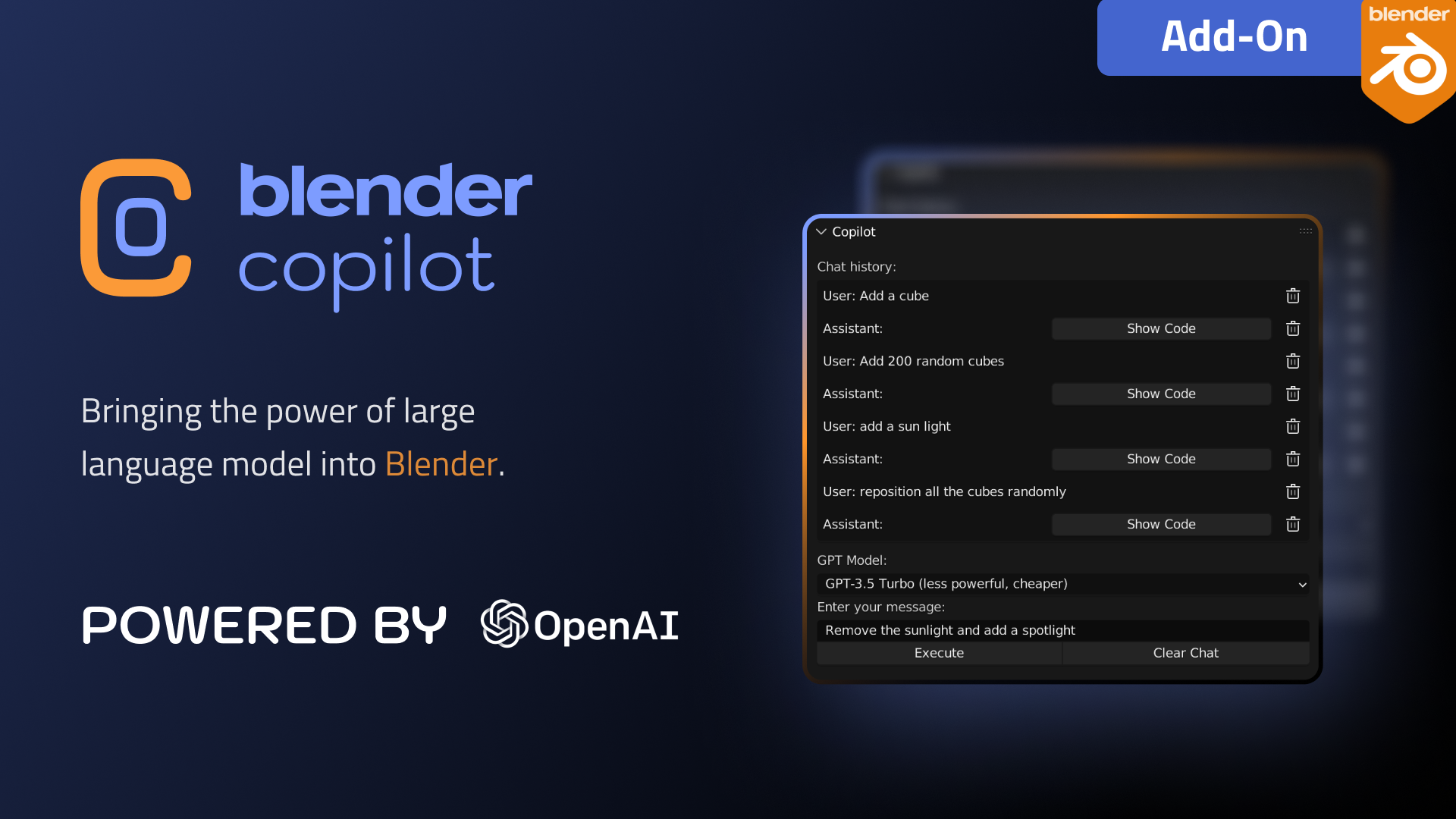  Blender Copilot is an AI-powered add-on that