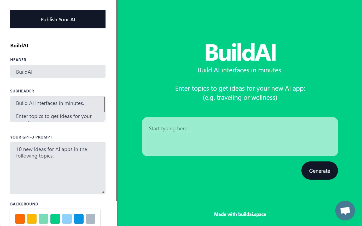  Build AI helps you quickly create and publish AI