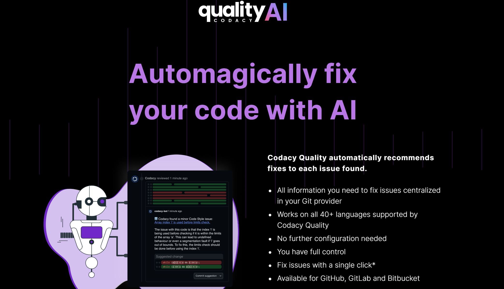  Automate Code Fixes in 40+ Languages with