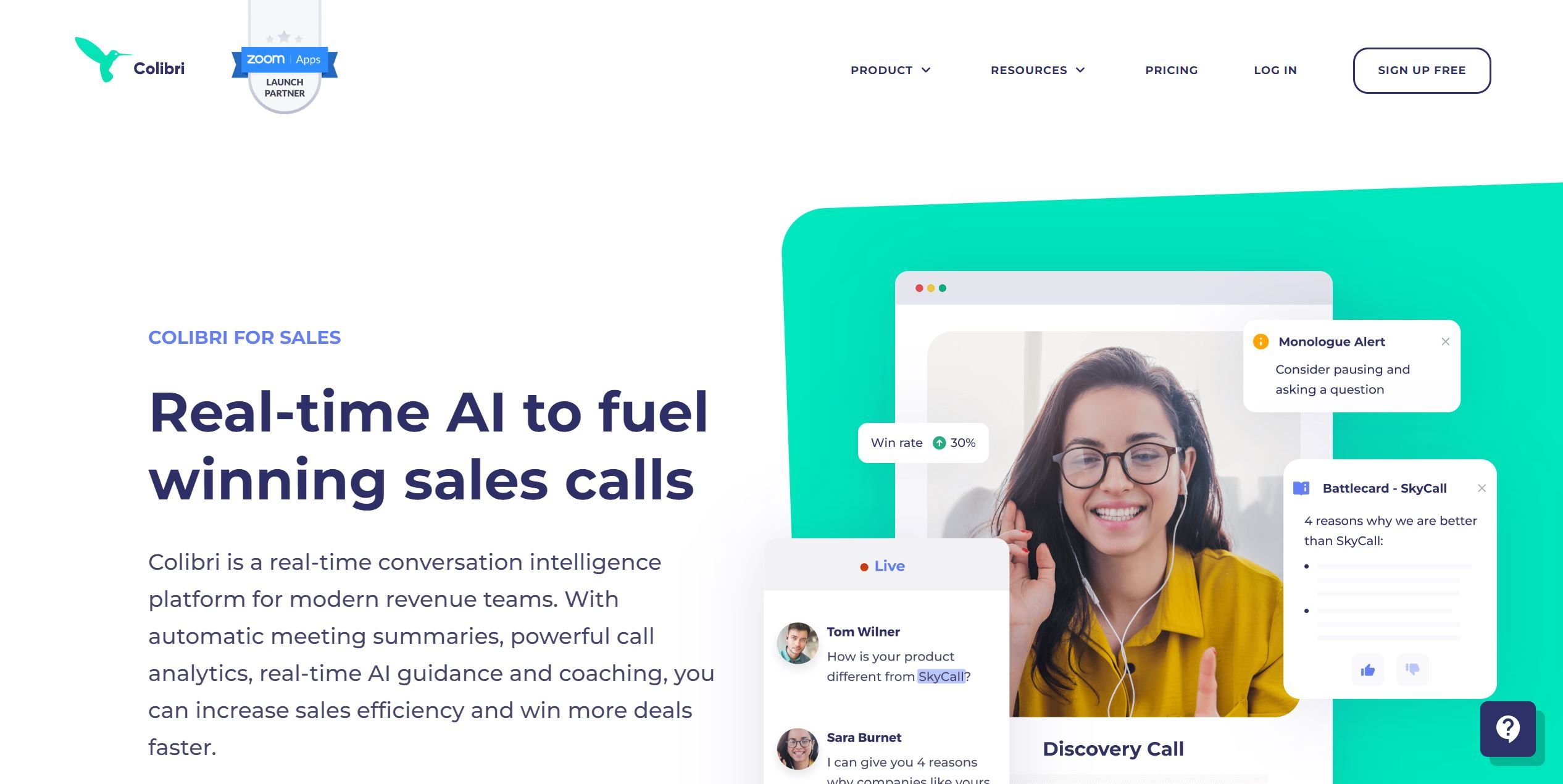  Optimized real-time sales call assistance.