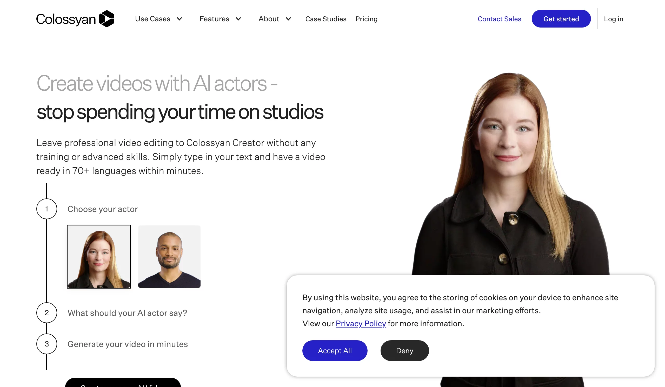  Create videos with real actors in 5 min.