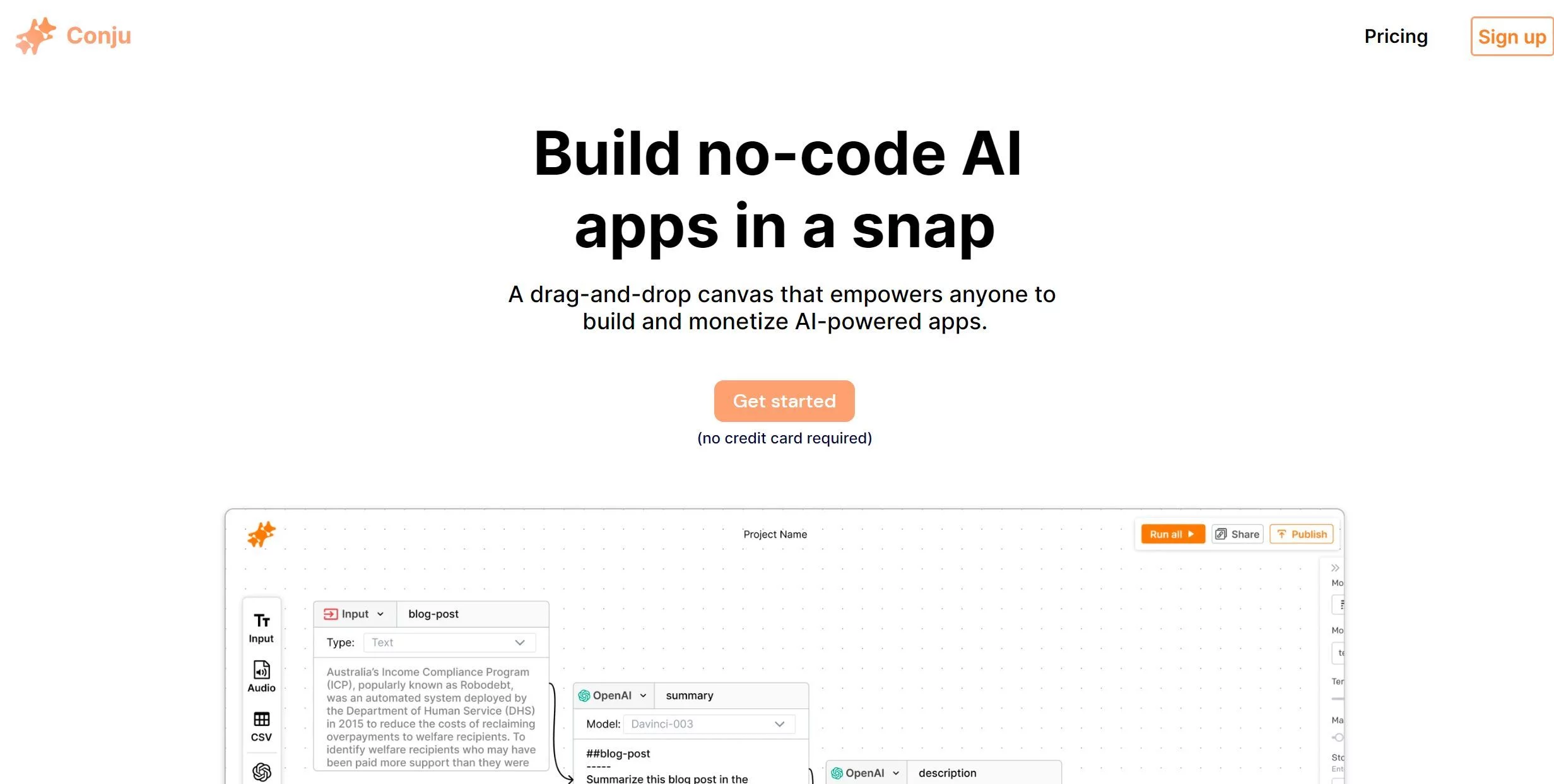  Conju: Build No-Code AI Apps in a Snap