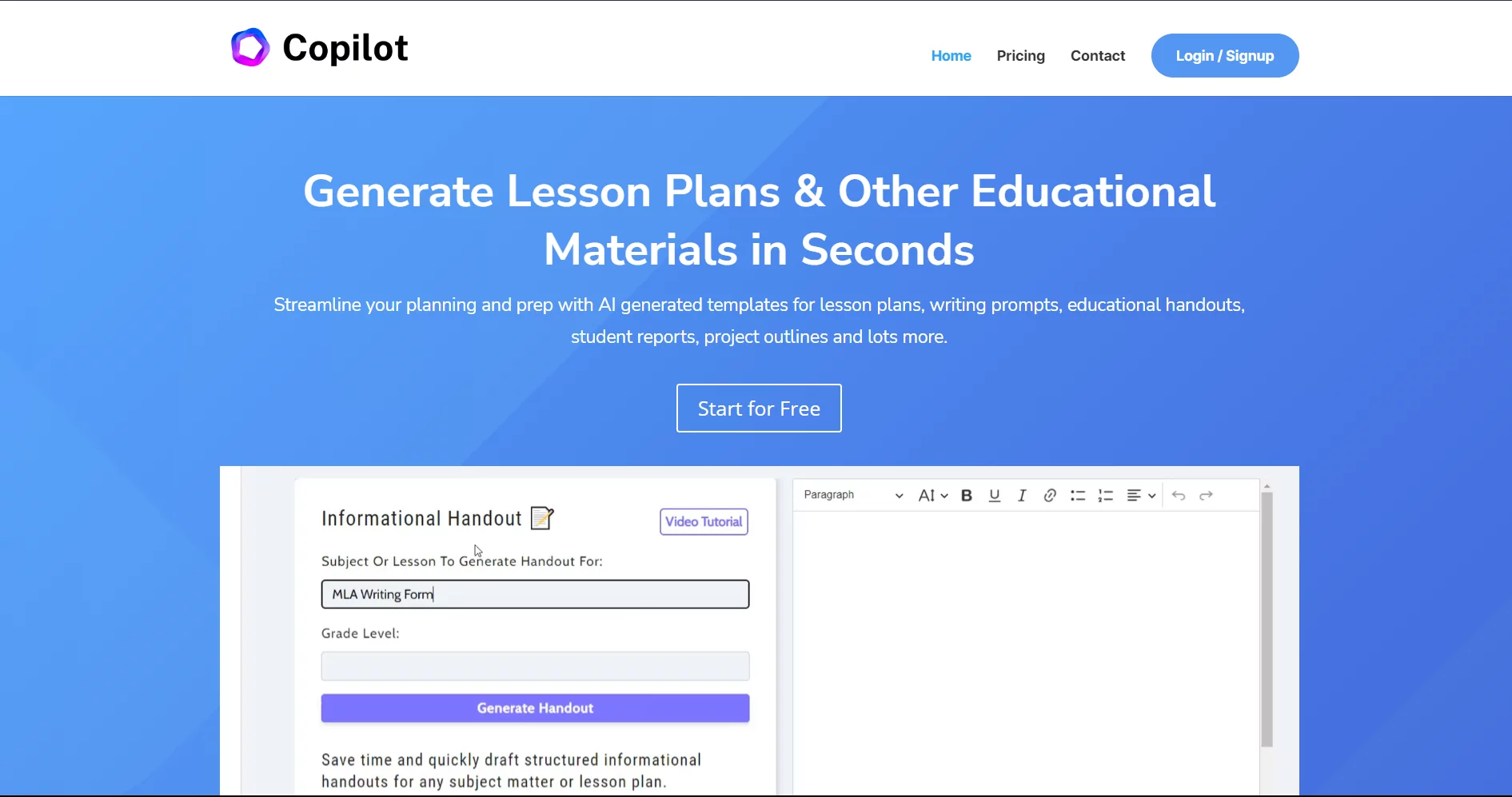  Generate lesson plans & other educational