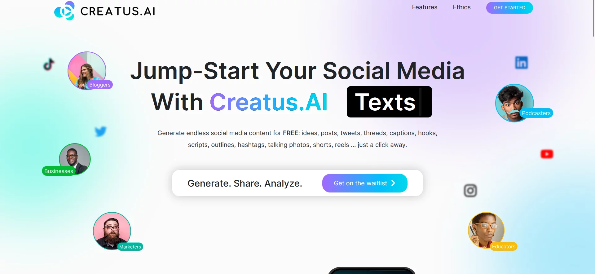  Jump-Start Your Social Media With Creatus.AI