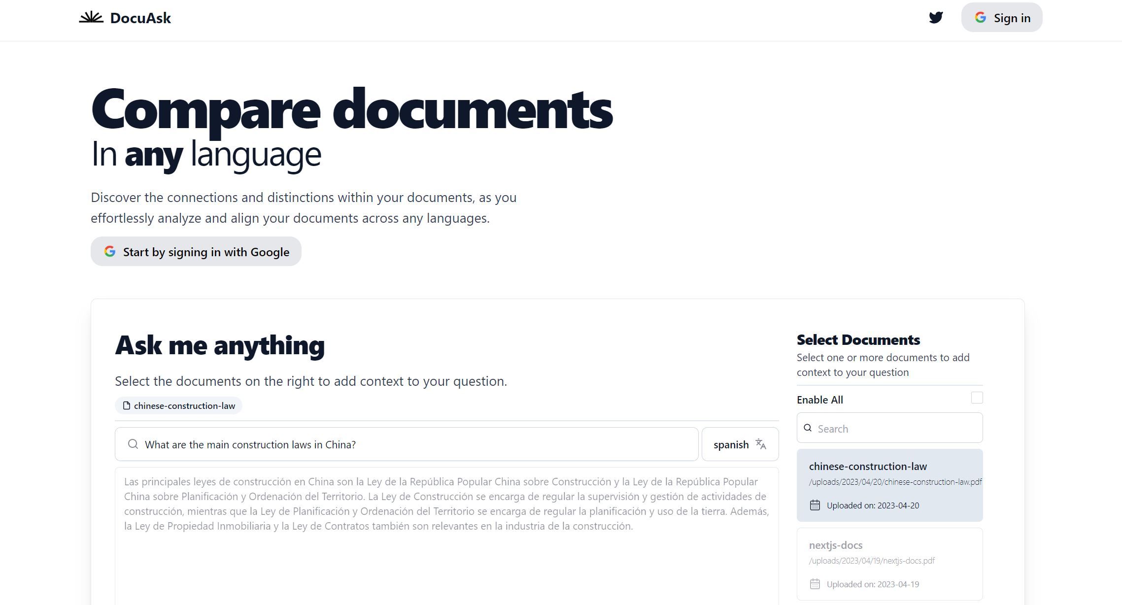  Analyzed and aligned documents using Q&A