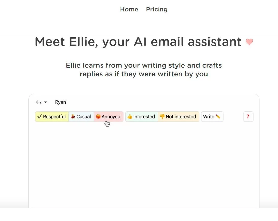  Ellie mimics your writing style to craft