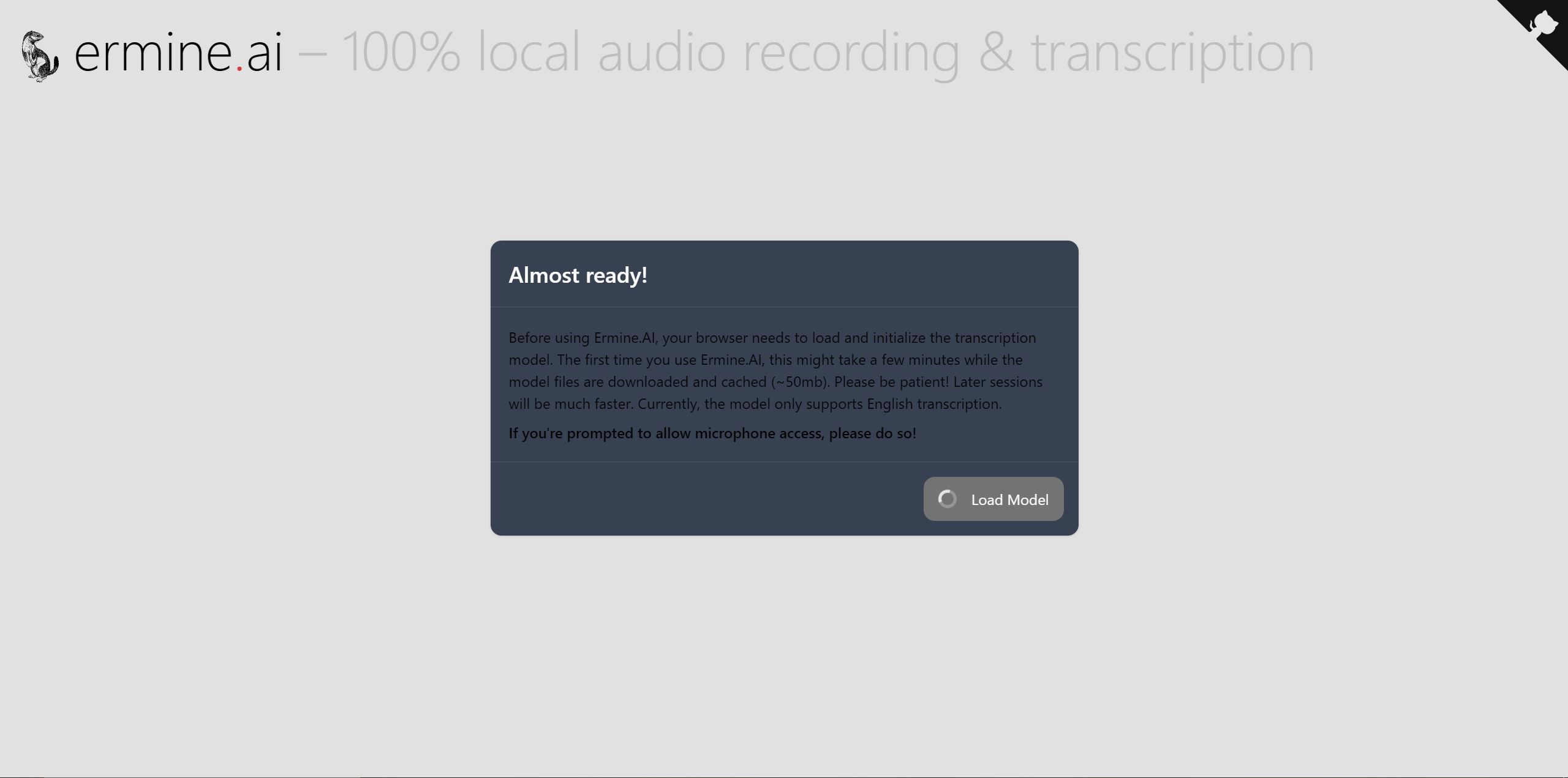  Instant audio transcription without external