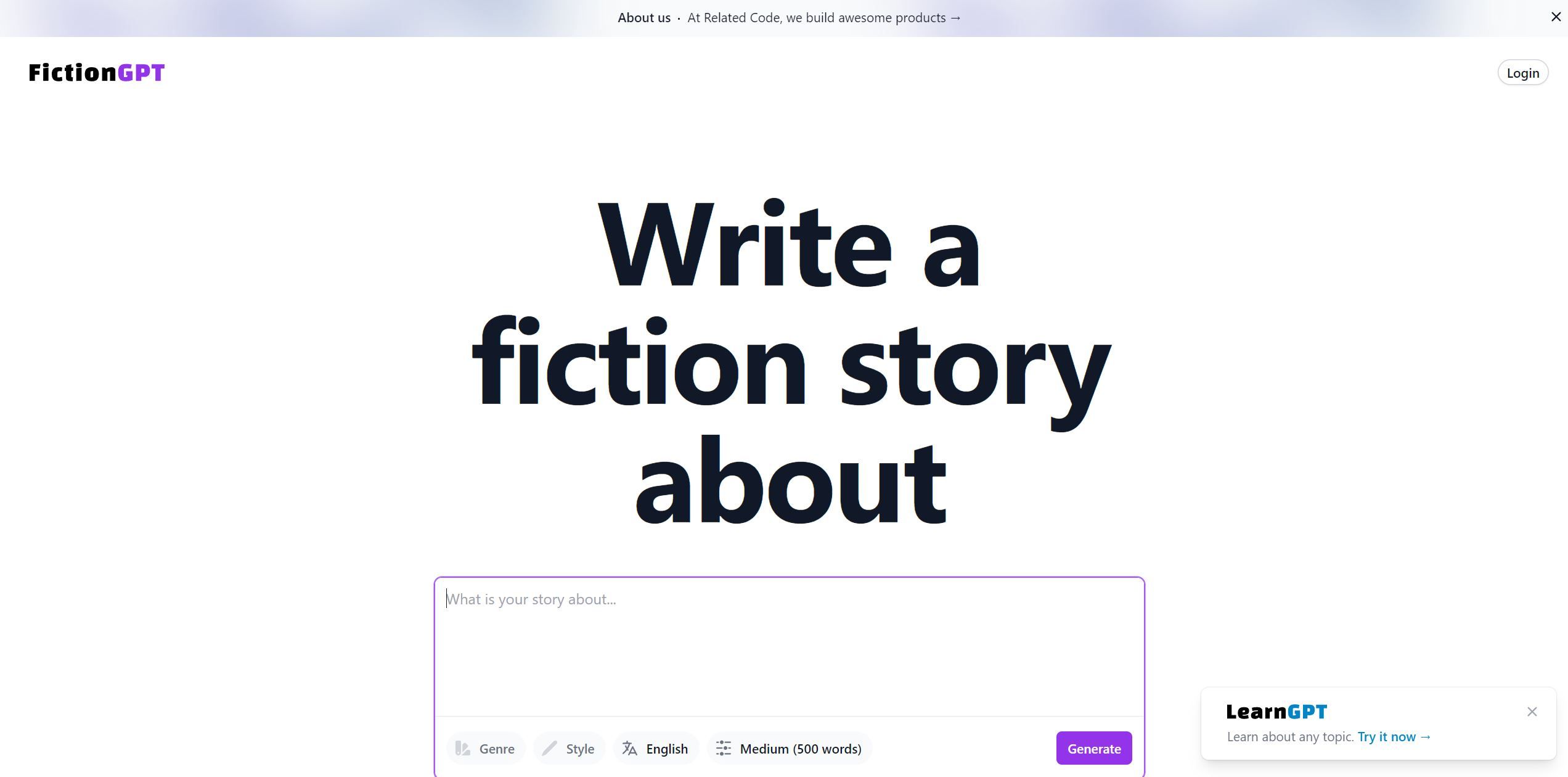  Assisted creation of fictional stories for