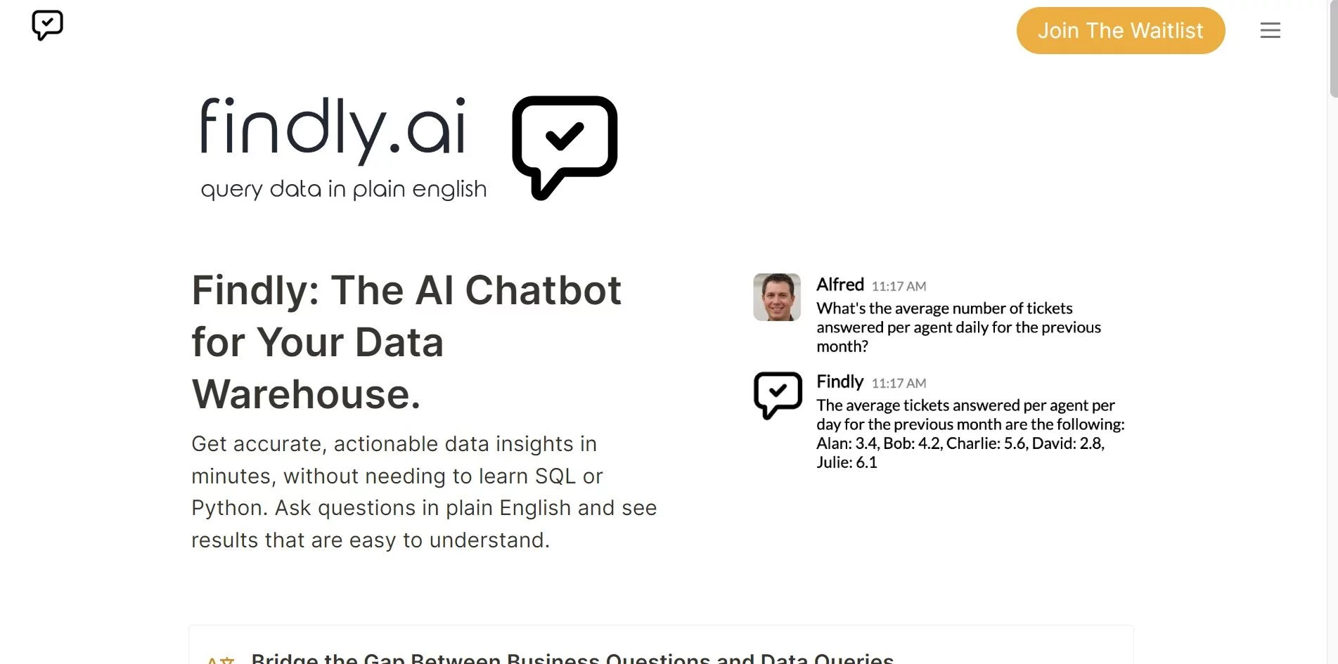  The AI Chatbot for Your Data Warehouse.