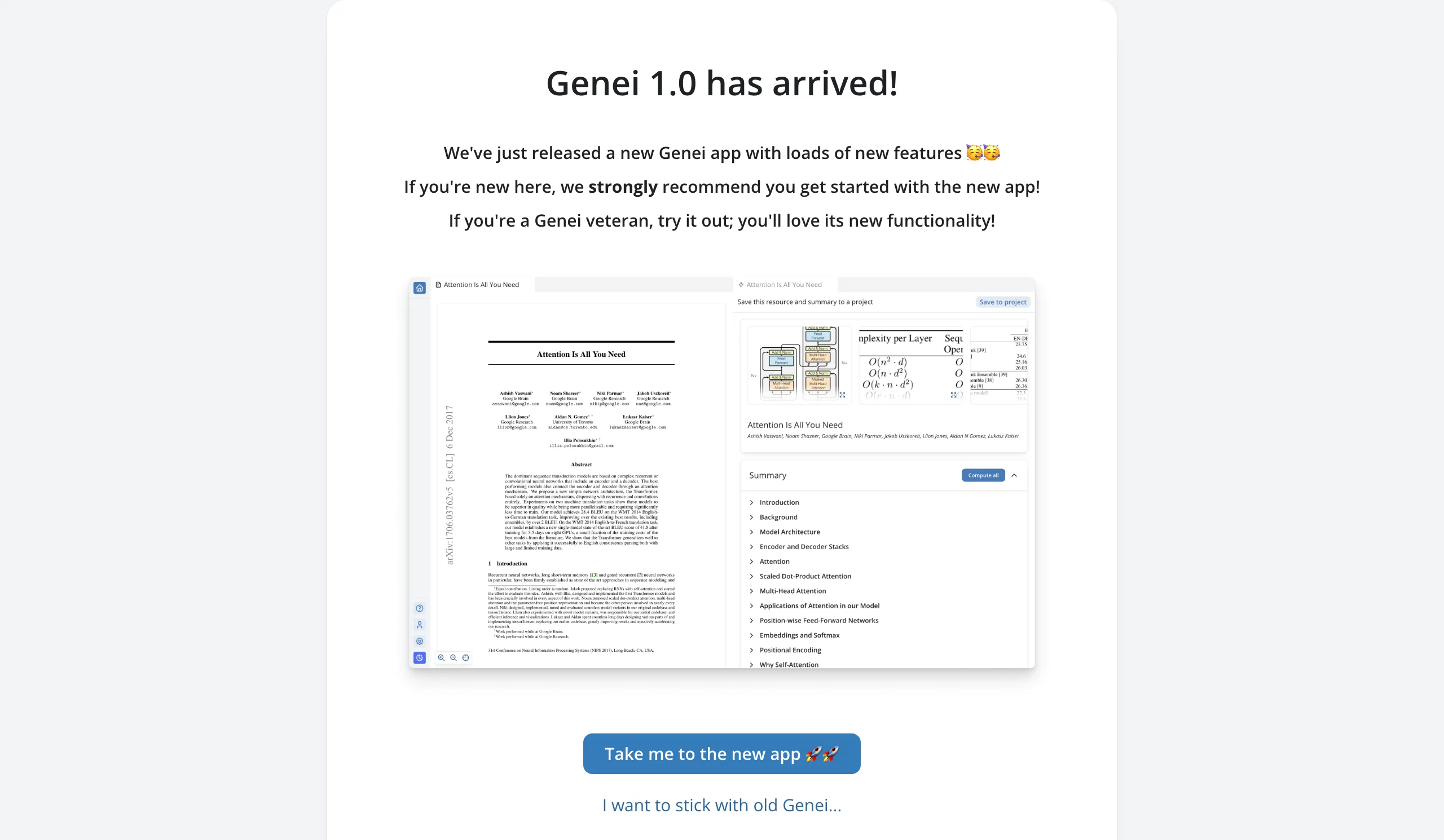  AI for document summarisation.