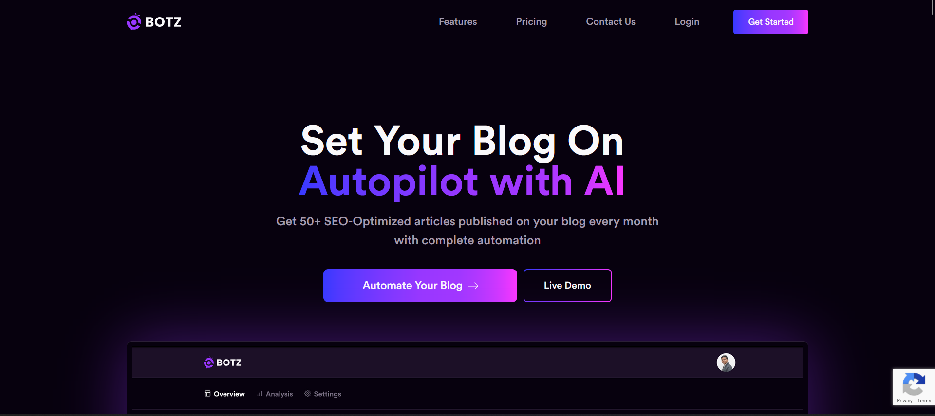  GetBotz can completely automate your blog with