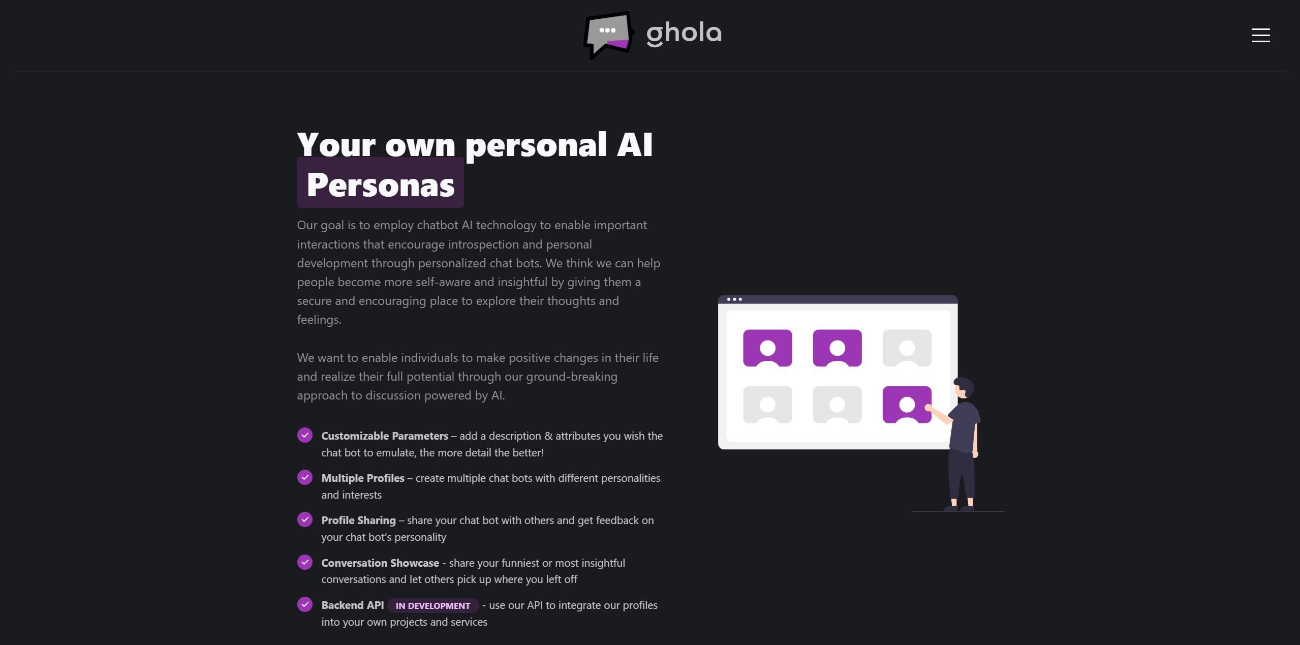  Created personalized chatbots for