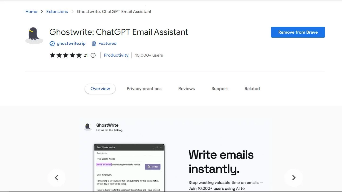  Automates email writing with AI, so you can focus