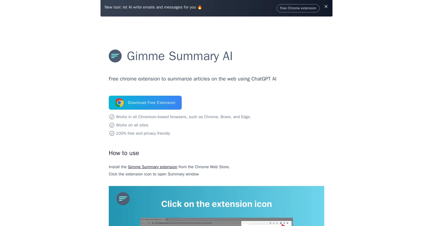  Use AI to summarize articles on the web.