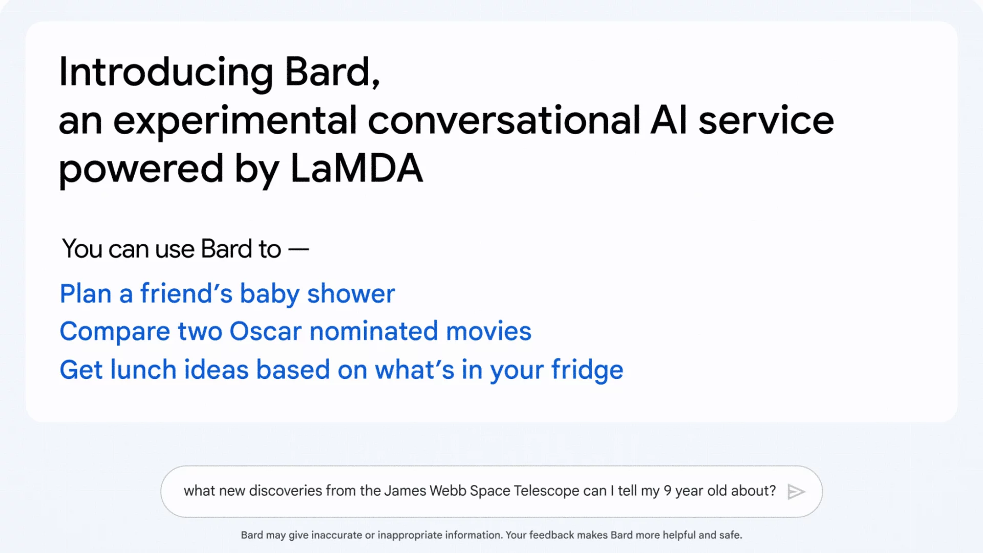  Conversational AI service, powered by LaMDA