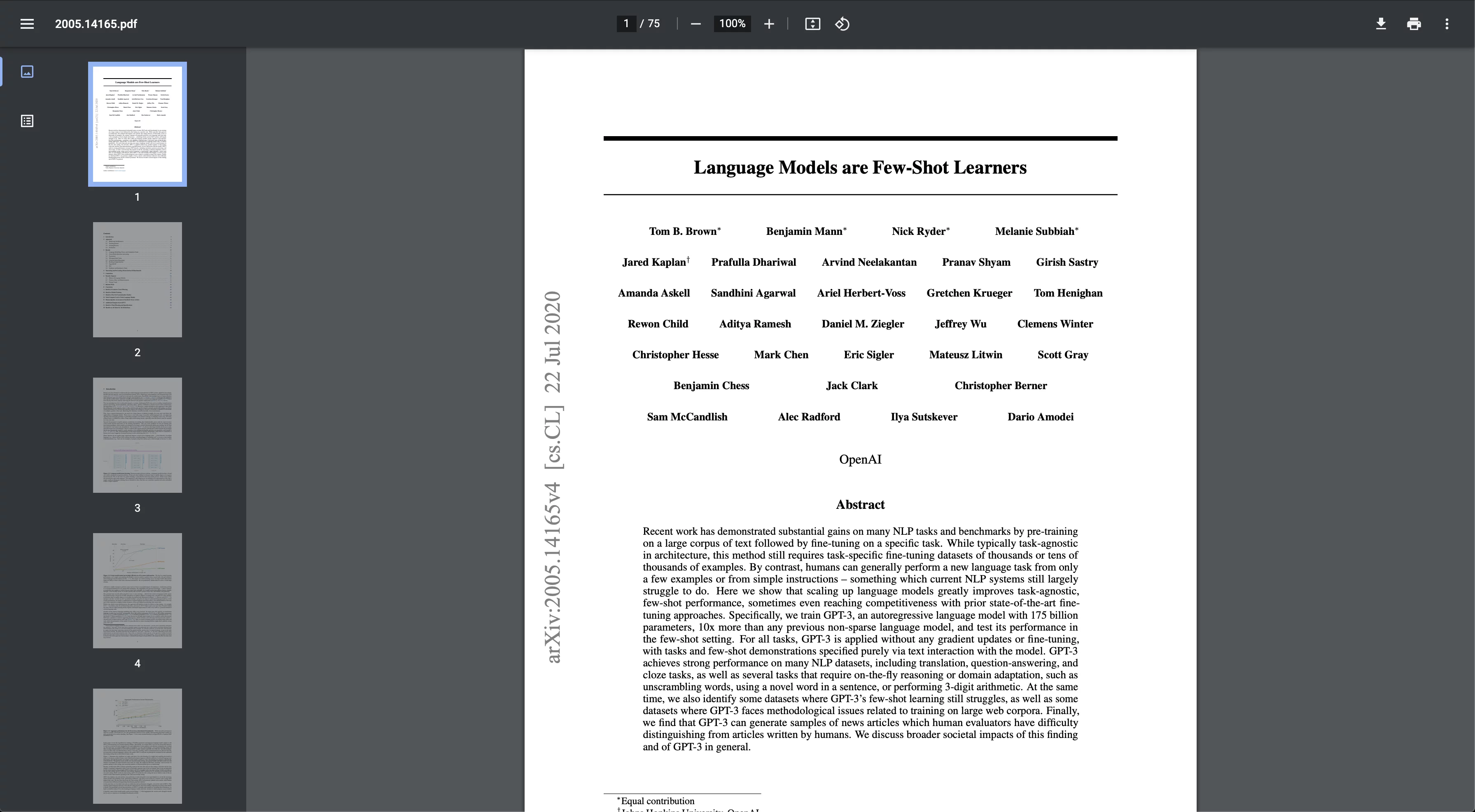  Language Models are Few-Shot Learners