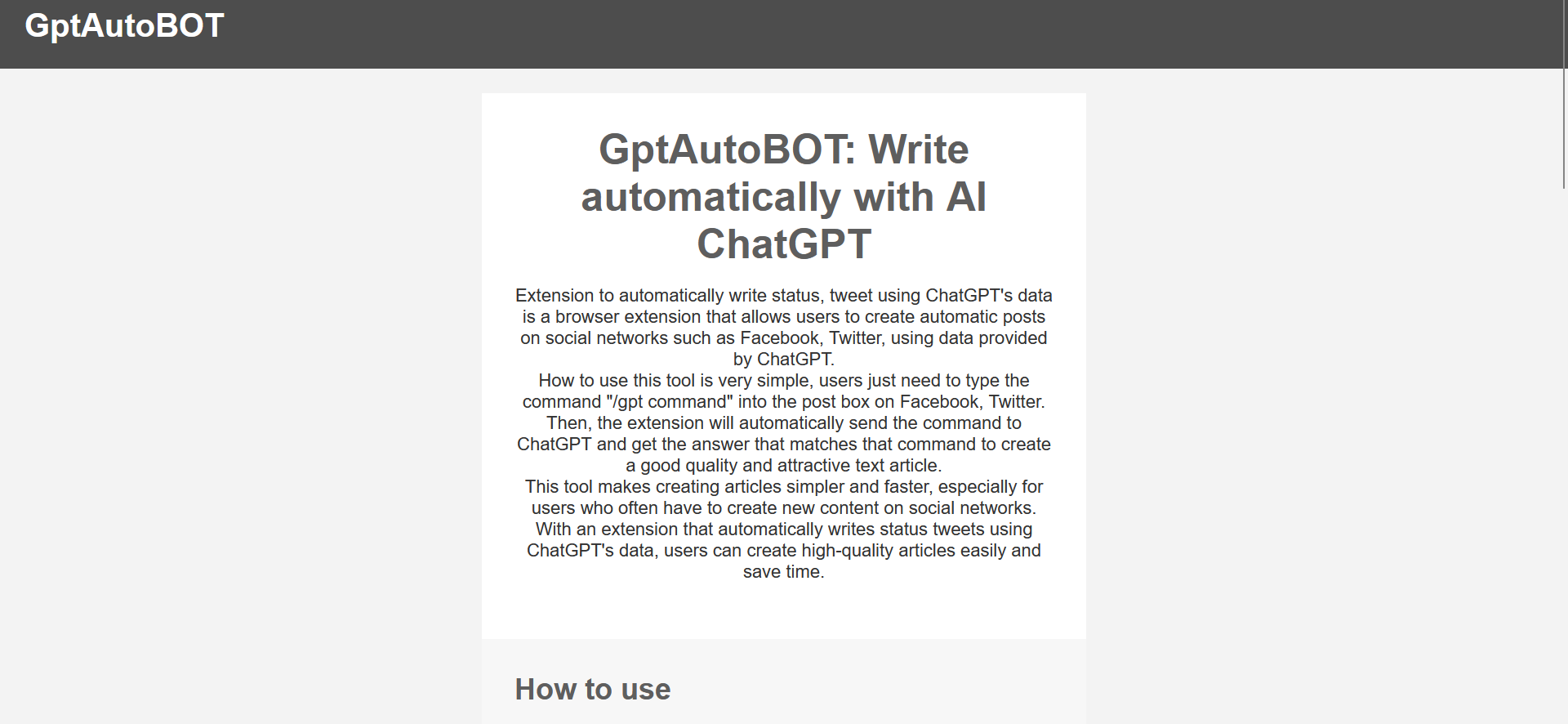  Write automatically with AI ChatGPT