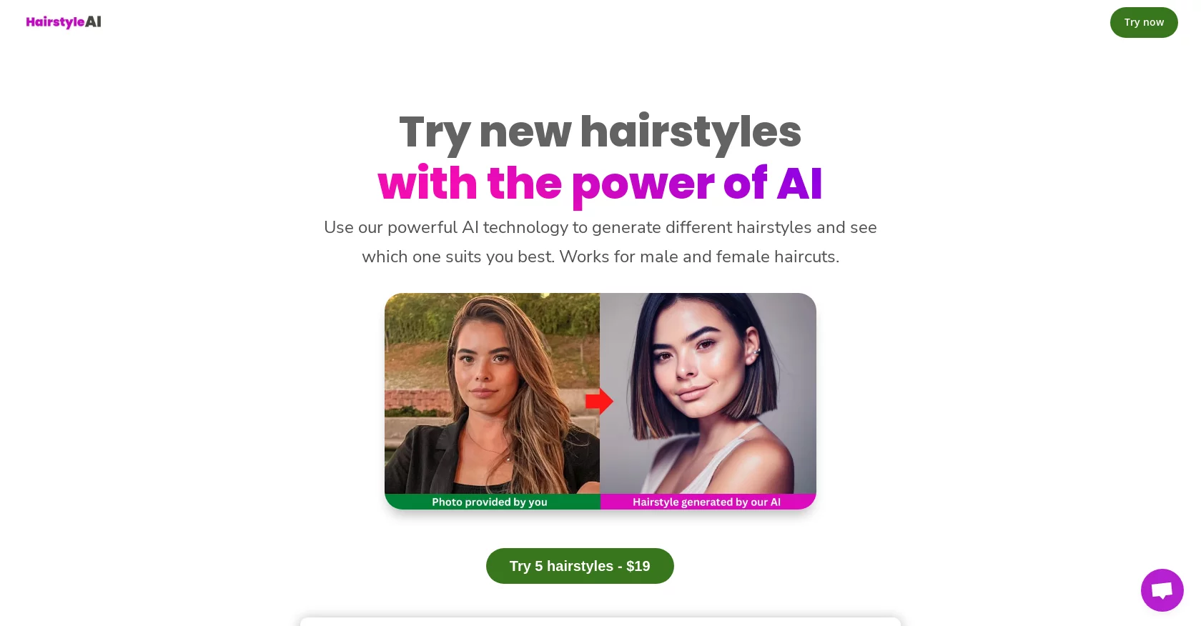  Try AI-generated hairstyles to find the perfect