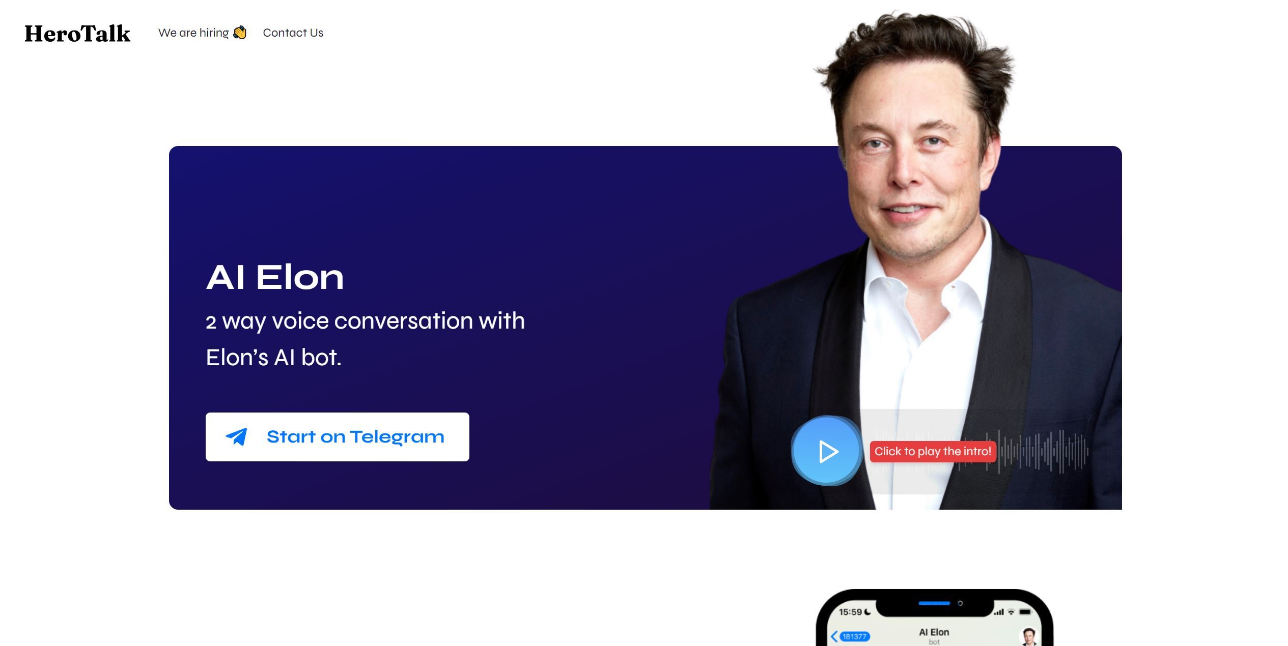  2 way voice conversation with Elon’s AI bot.