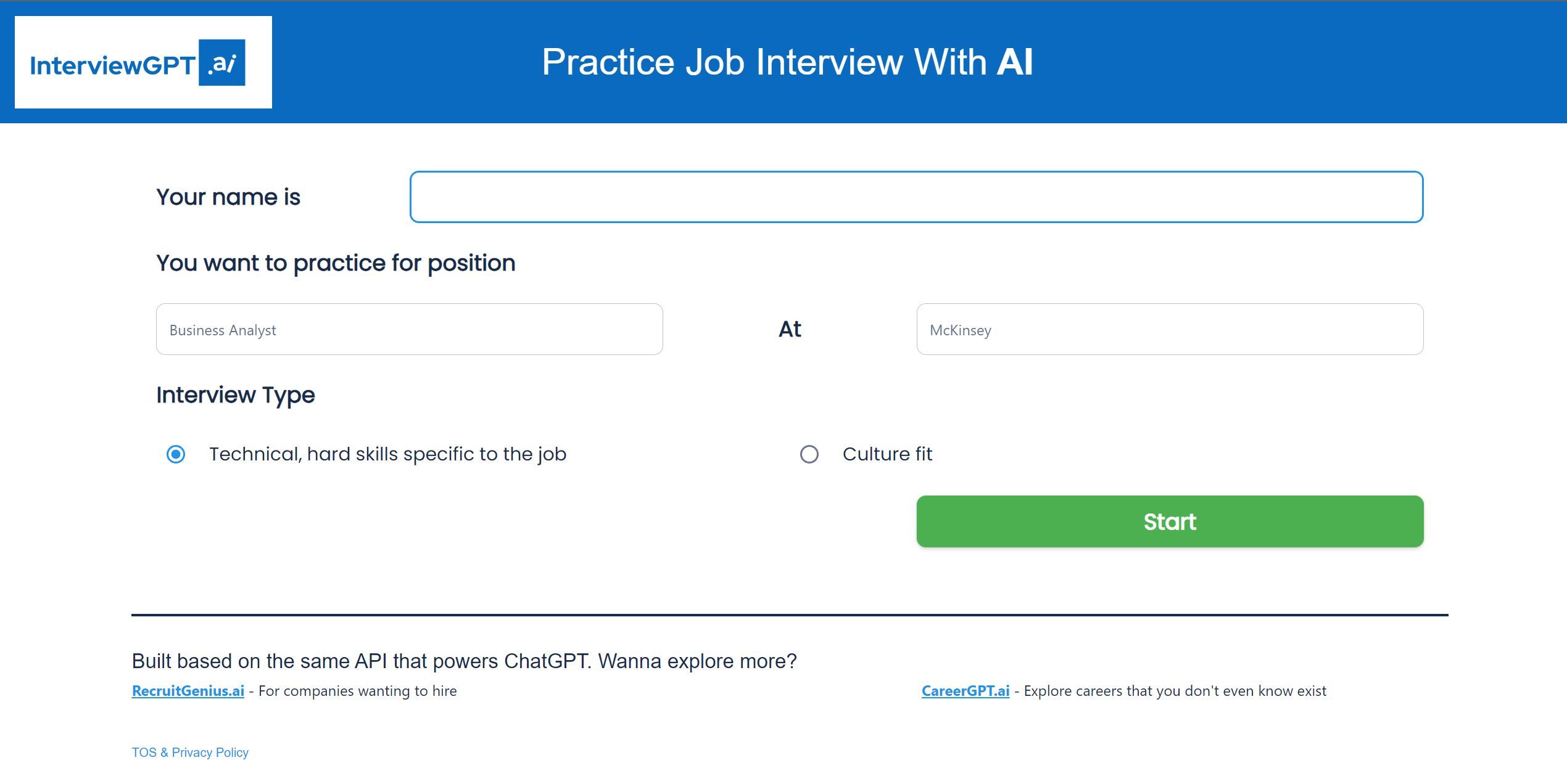  Simulates interview questions for job