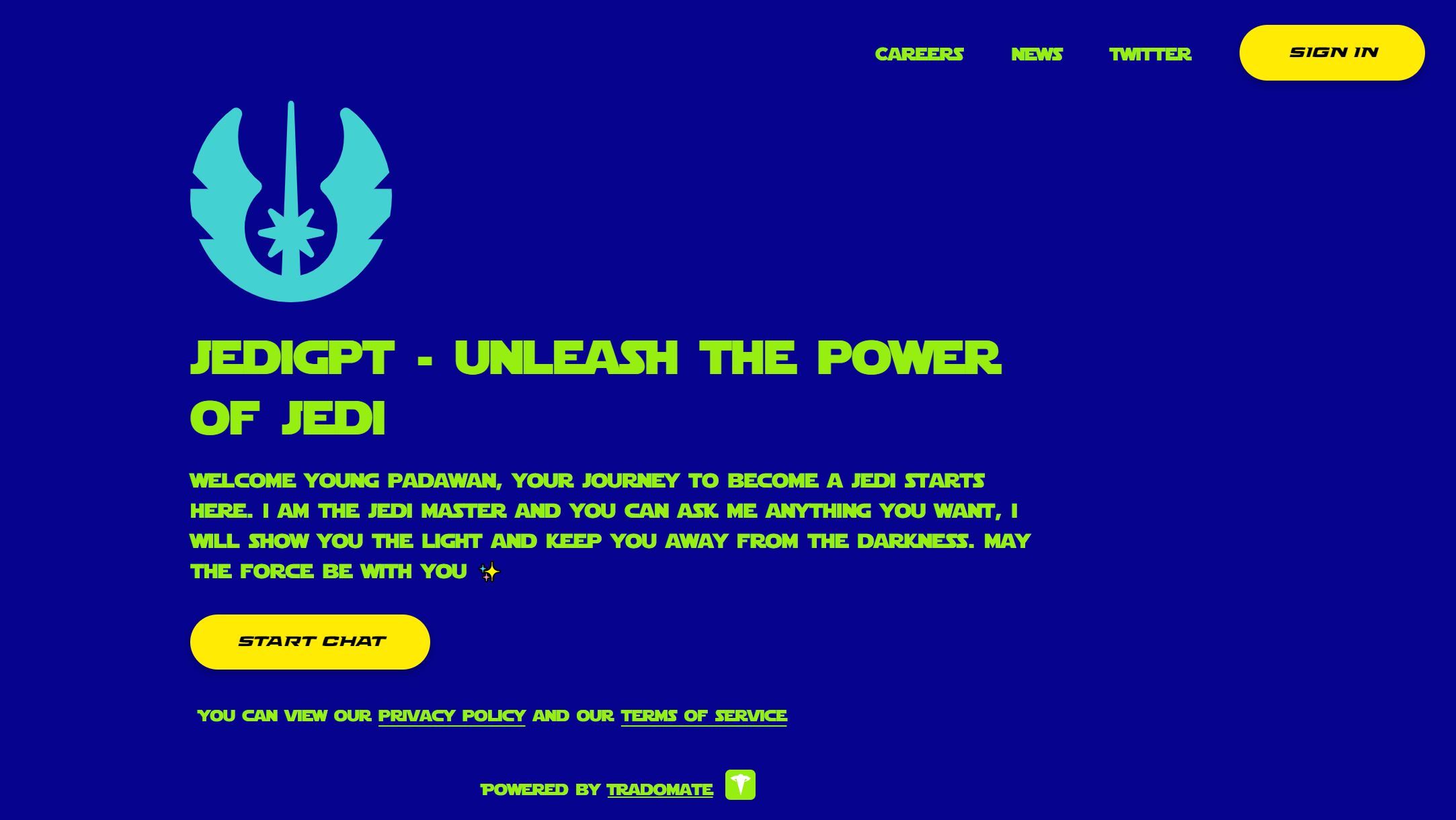  AI-powered chatbot with a Jedi mentor theme