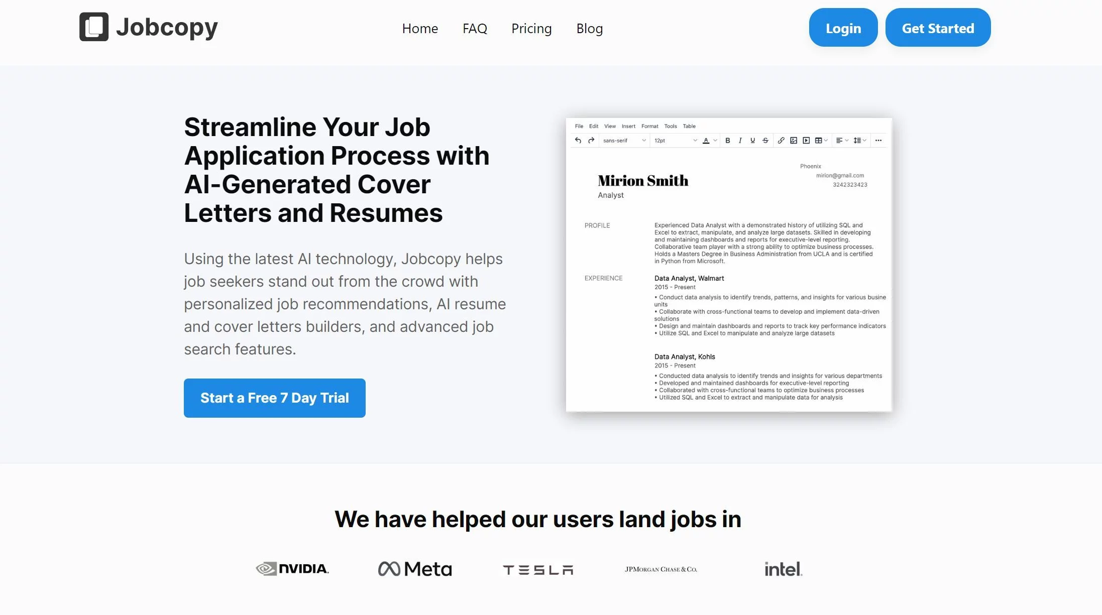  Craft Your Resume & Cover Letters with Jobcopy