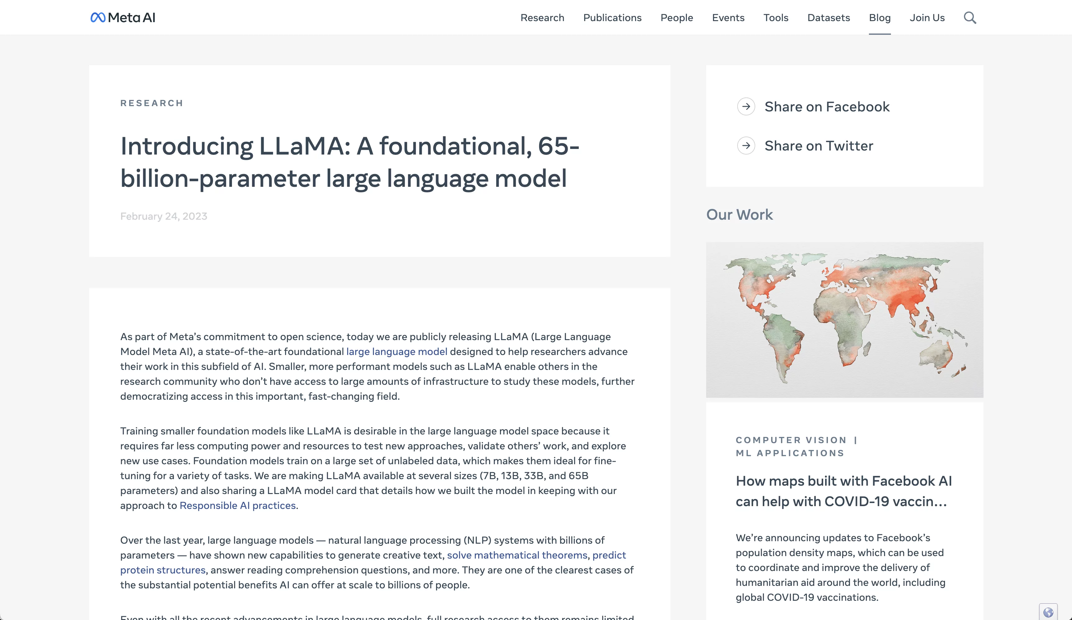  A foundational, 65-billion-parameter large