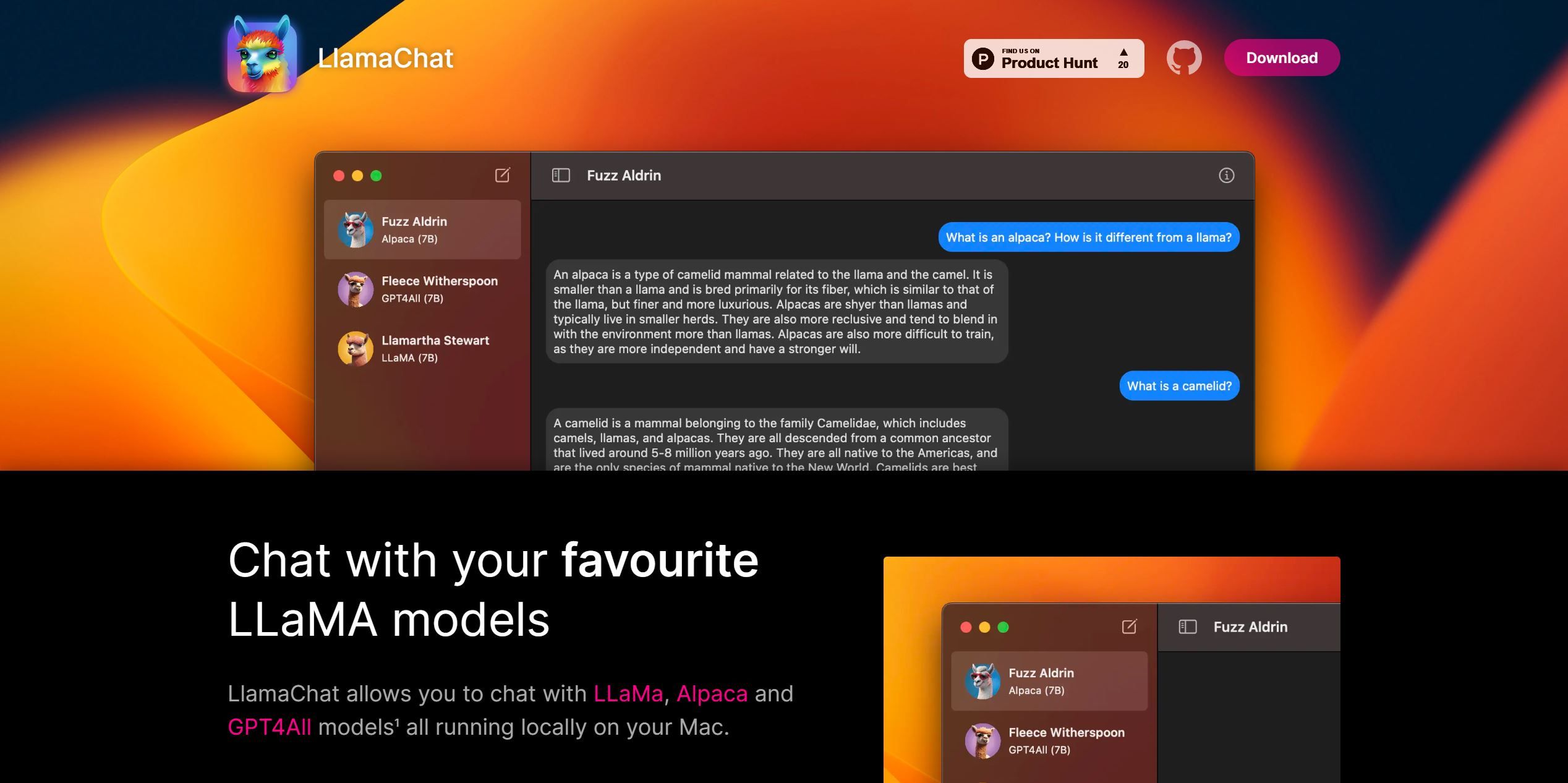  Multiple models for interactive chat experience.