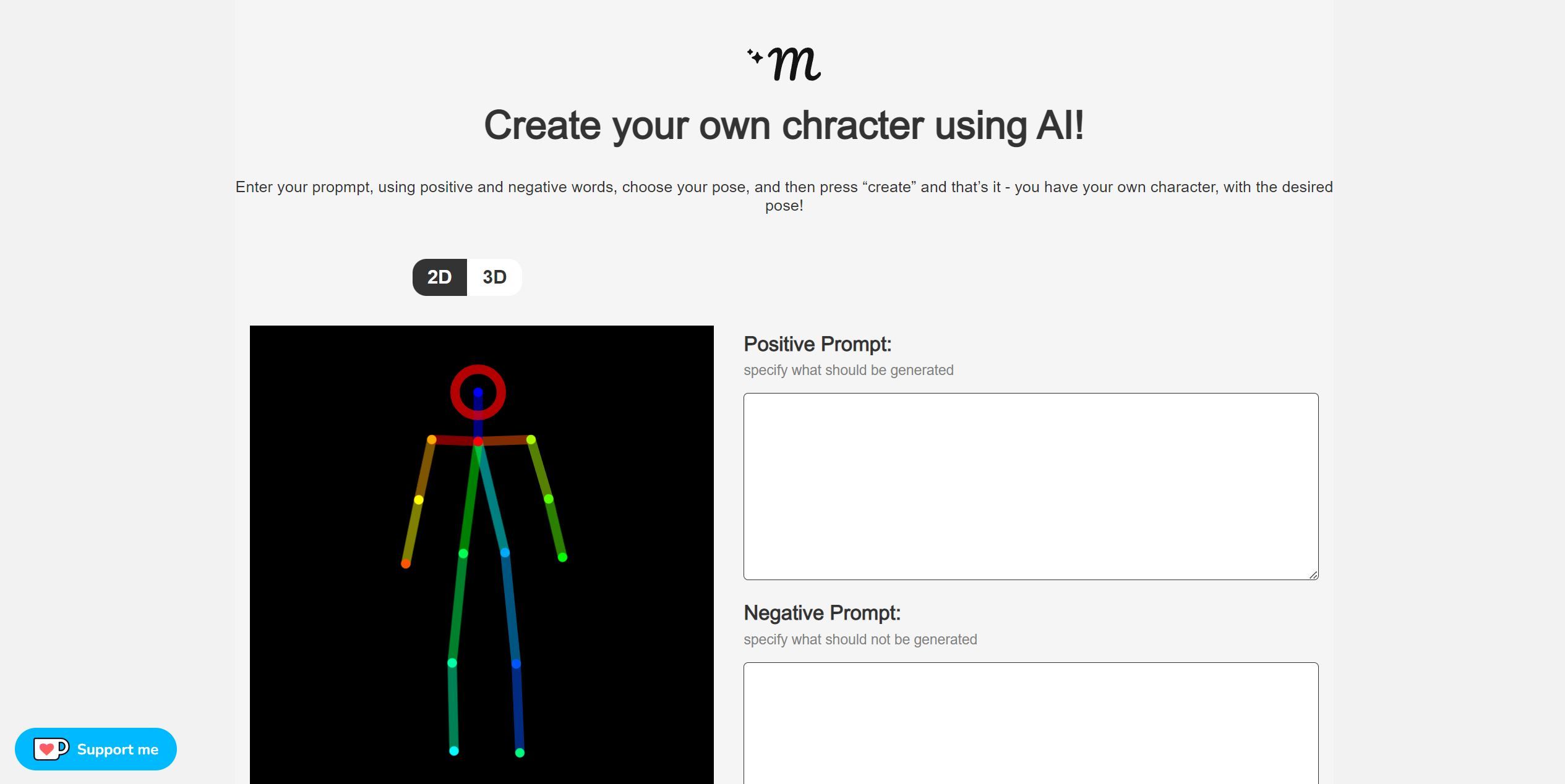  Create custom characters via prompts and poses.