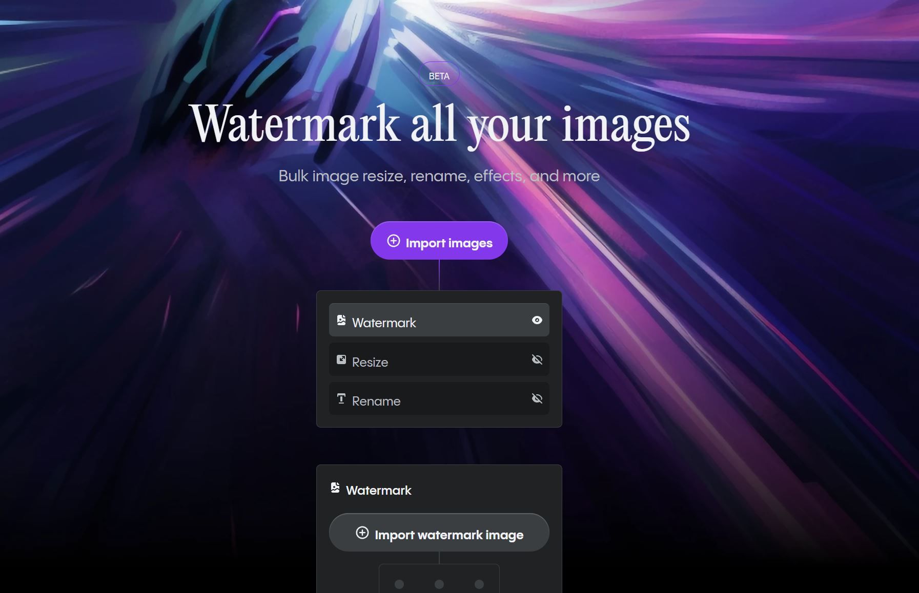  One-click watermark, resize, and rename for