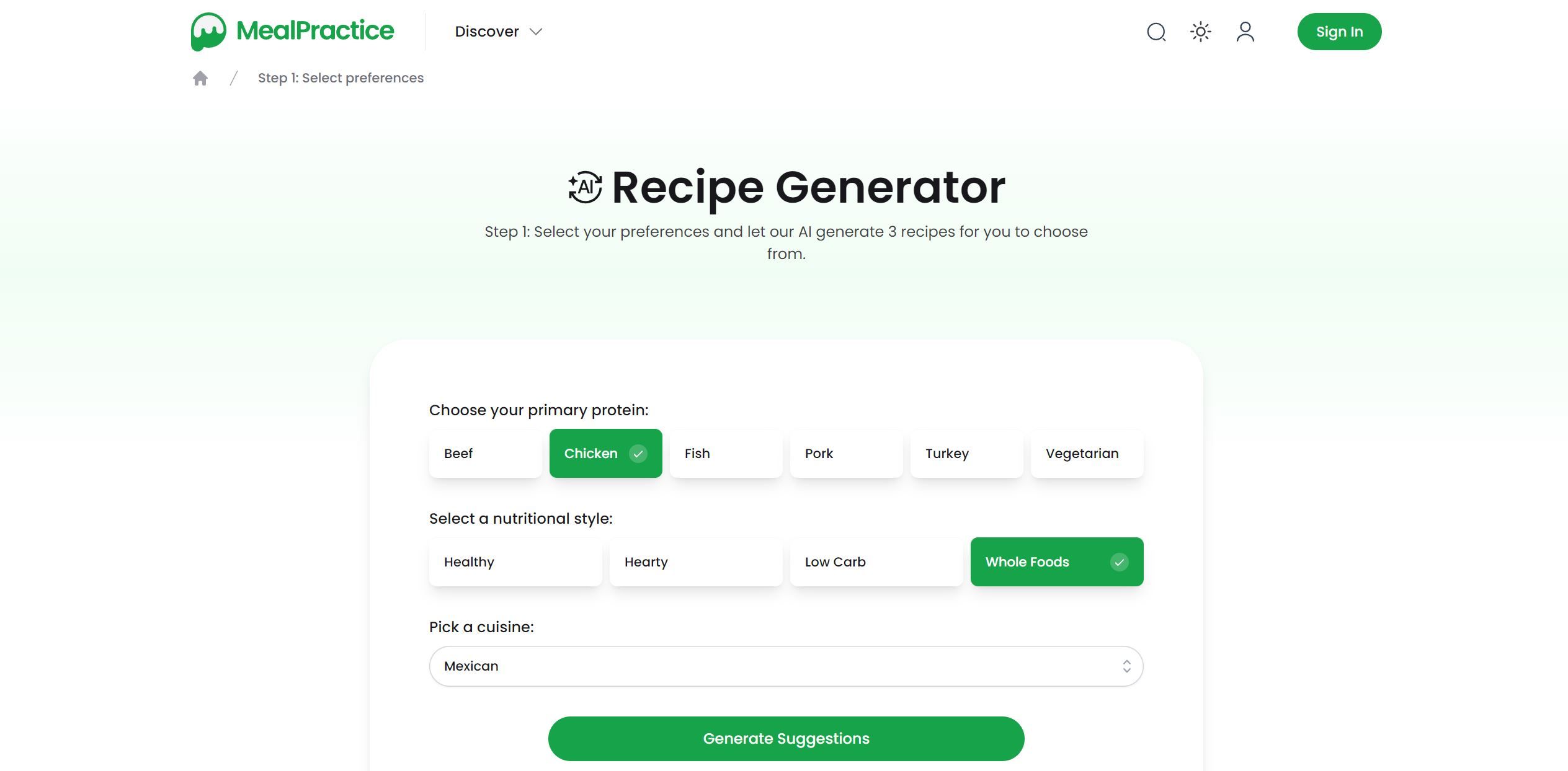  Generated recipes for personalized meal planning.