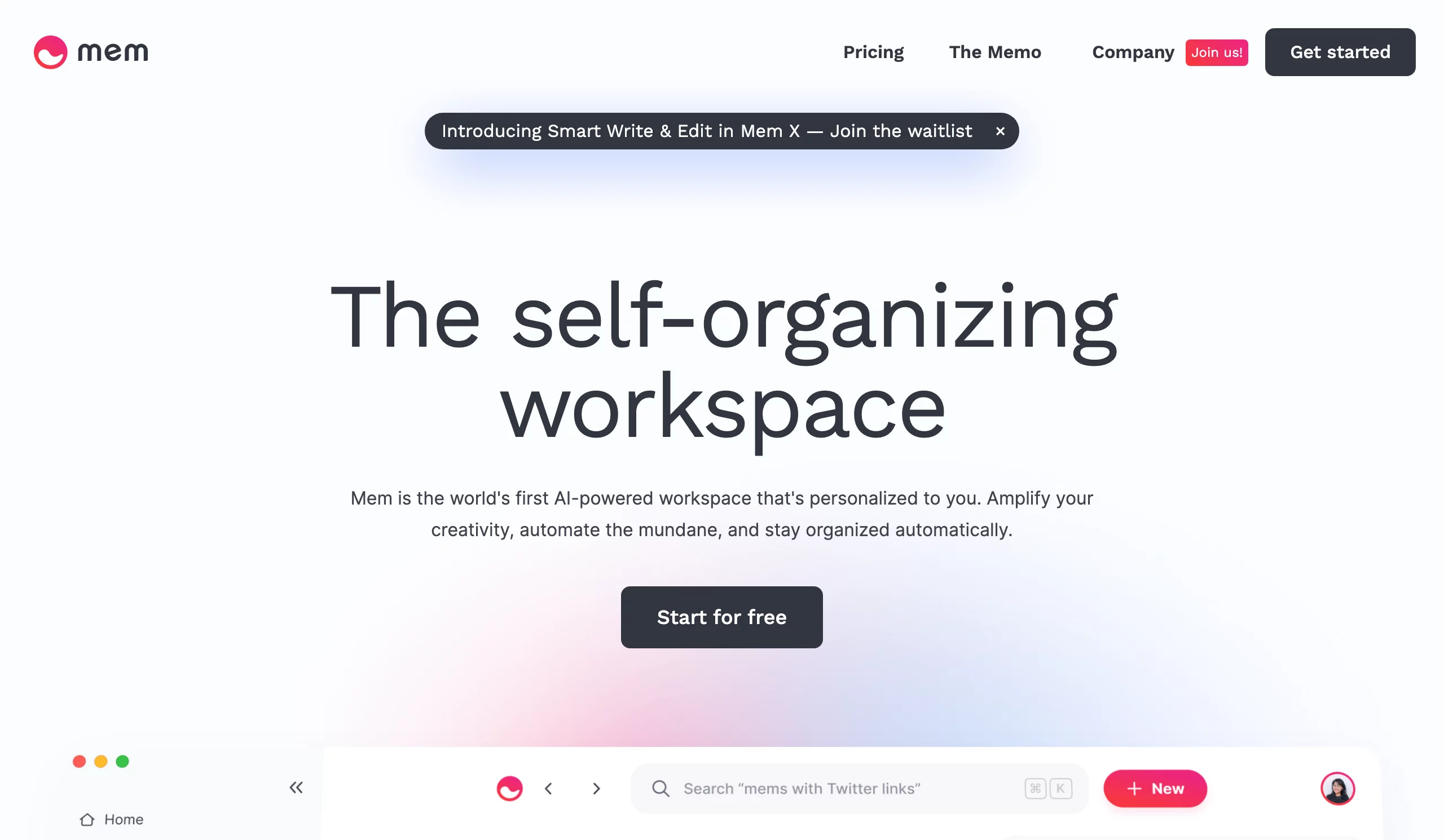  Your self-organizing workspace powered by AI