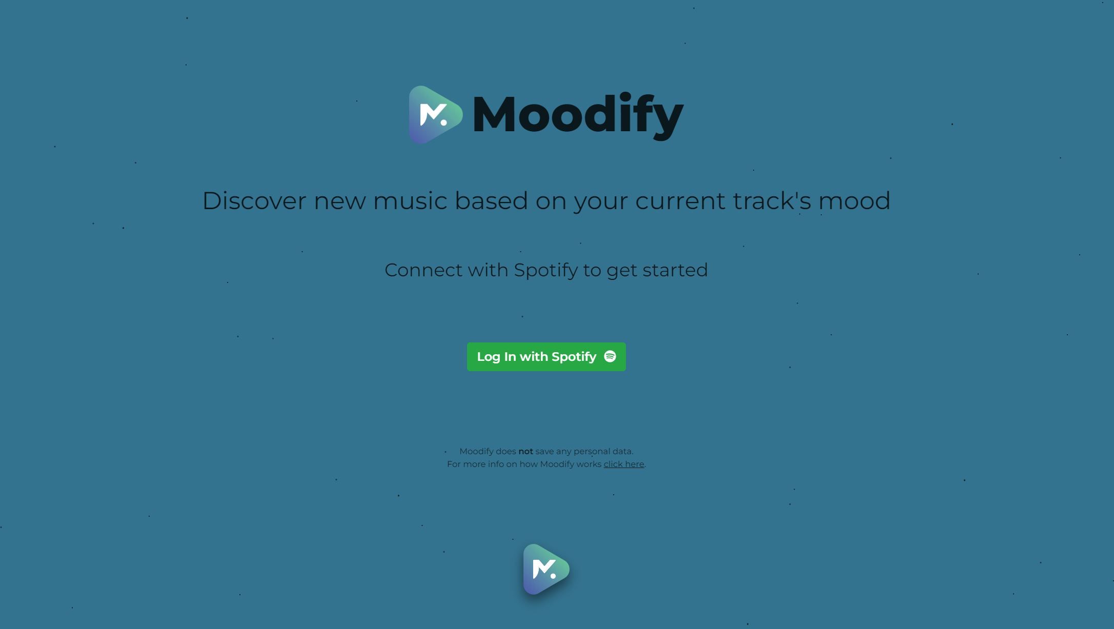  Moodify uses Spotify's secure API to find and