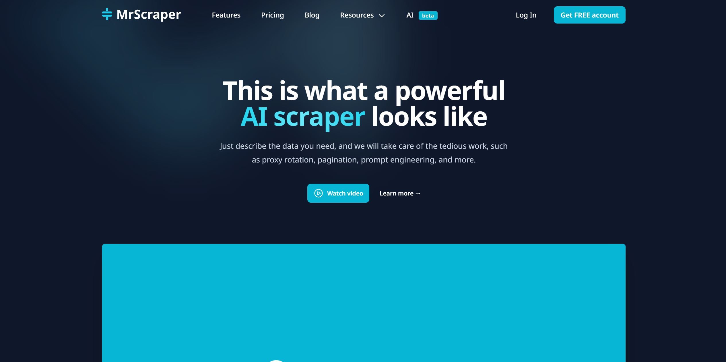  Advanced web scraping tool powered by AI