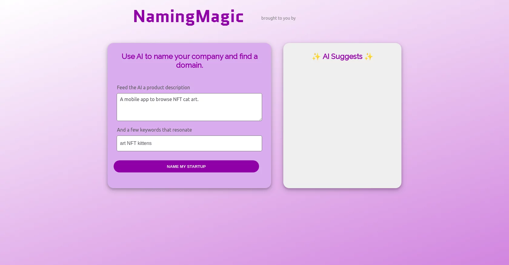  Use AI to name your company and find a domain.