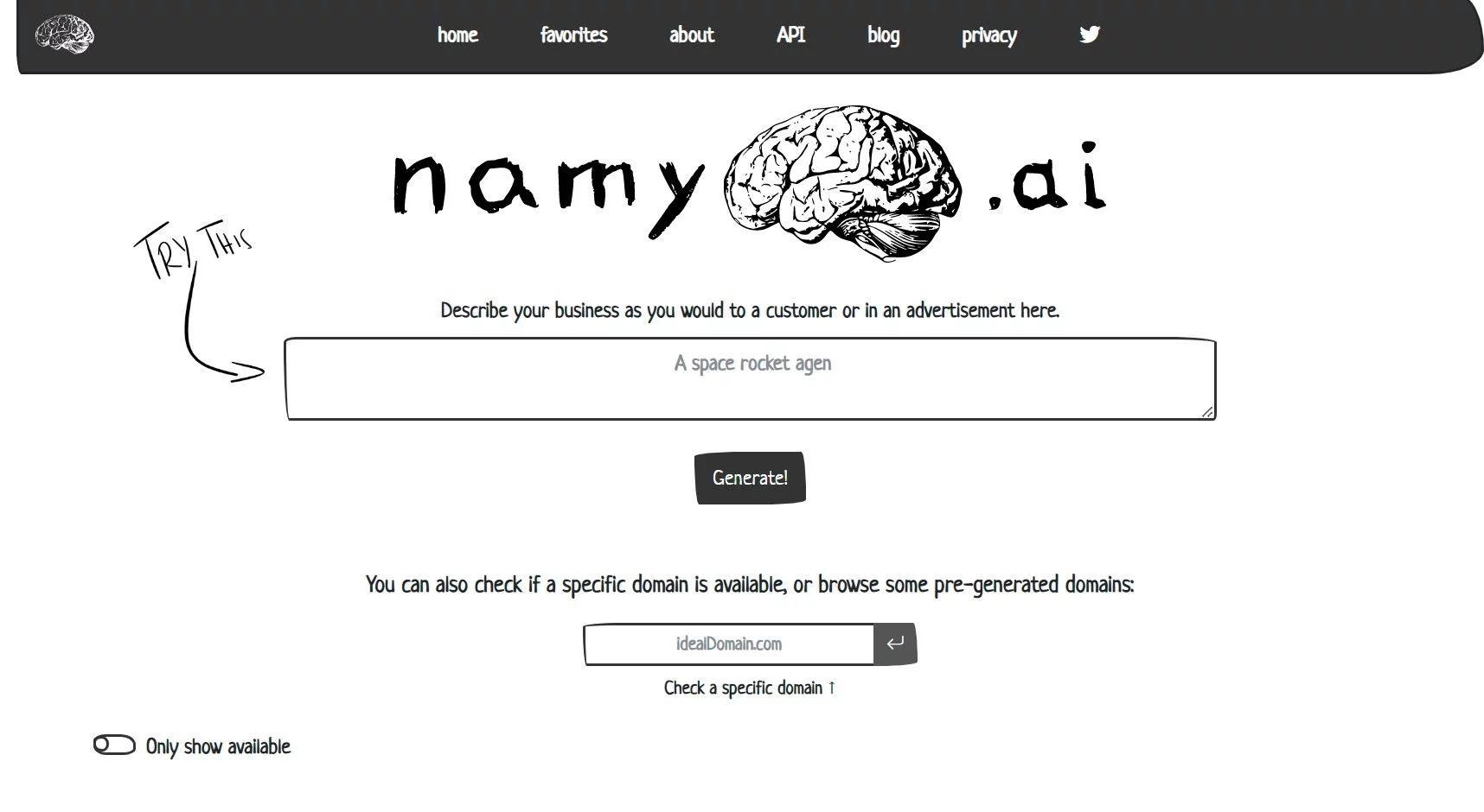  Simple tool to generate domain name ideas