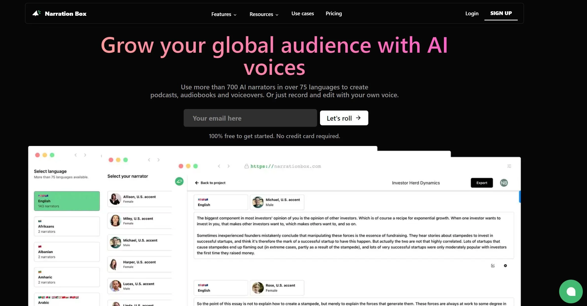  Narration Box creates voiceovers, audiobooks, and