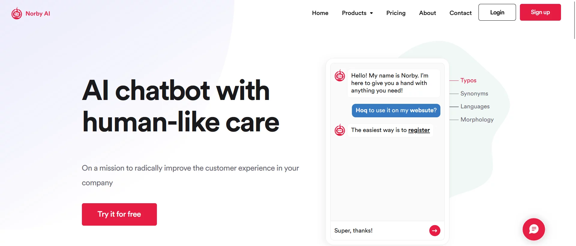  AI chatbot with human-like care