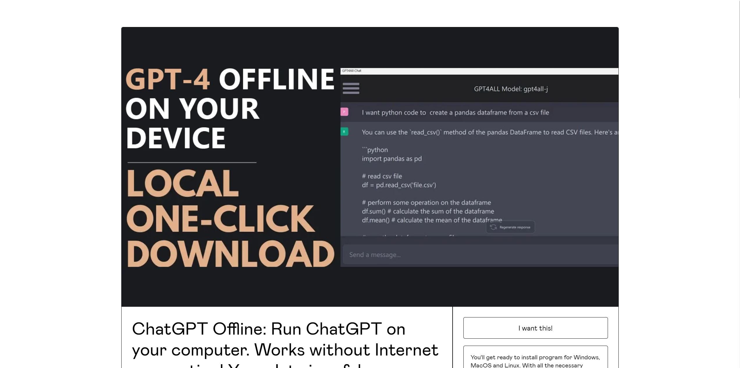  Offline ChatGPT is an AI-powered chat application