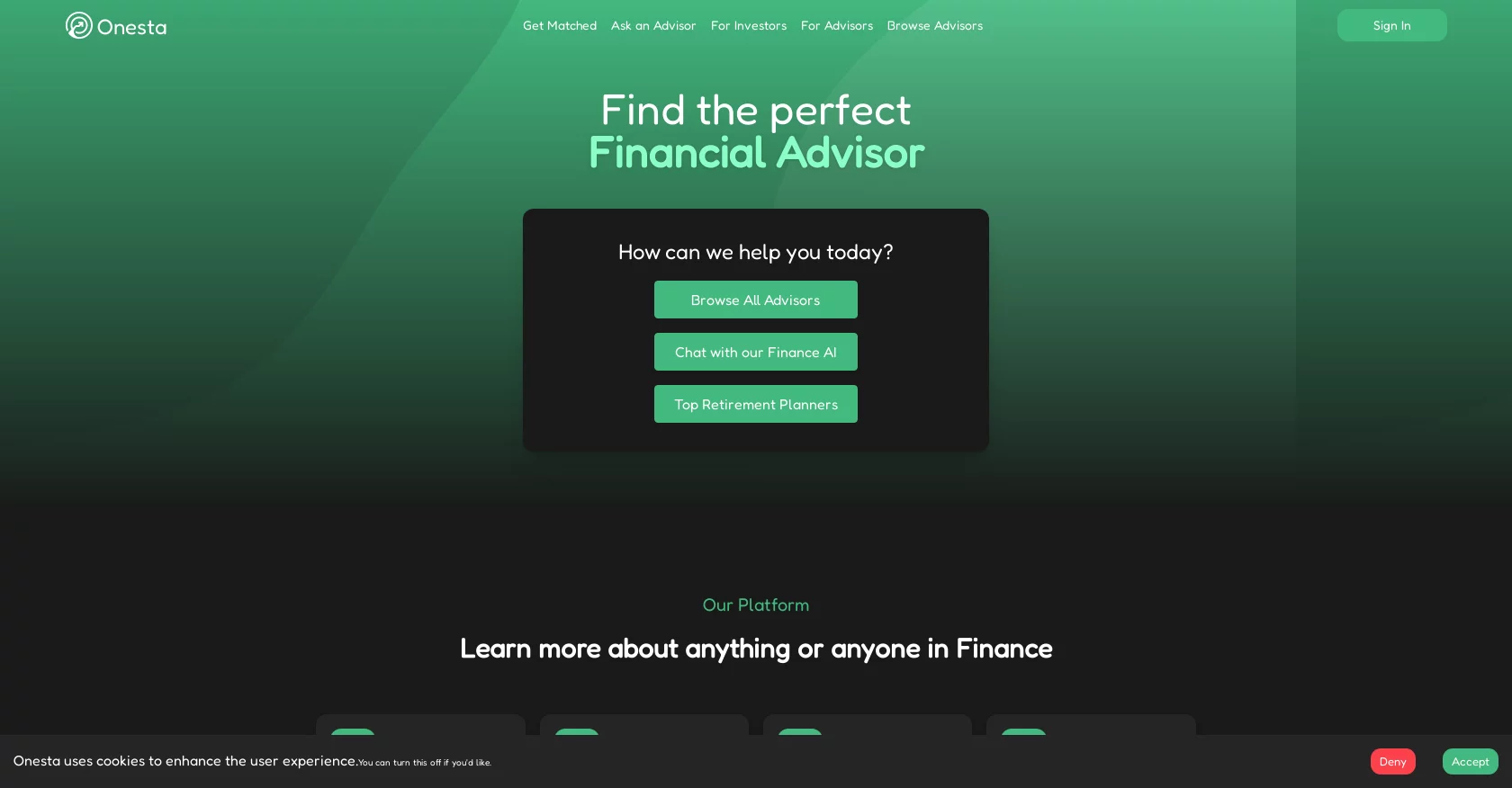  Ask AI financial questions & browse advisor