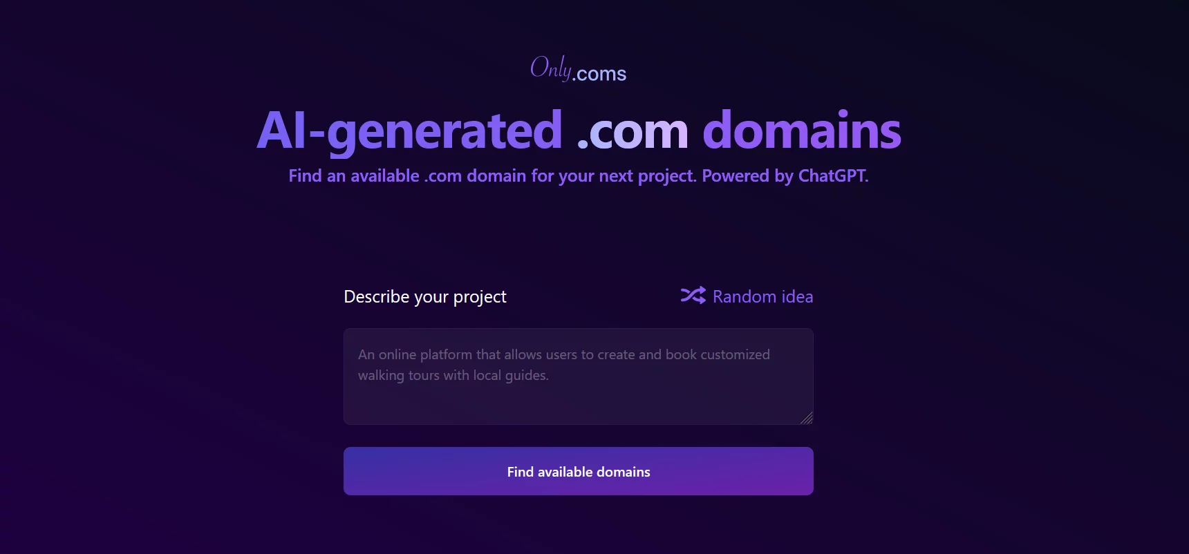  AI-generated .com domains