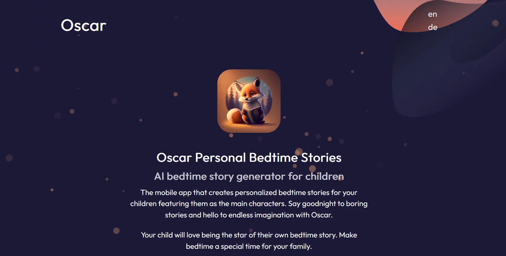  Create unique and personalised bedtime stories