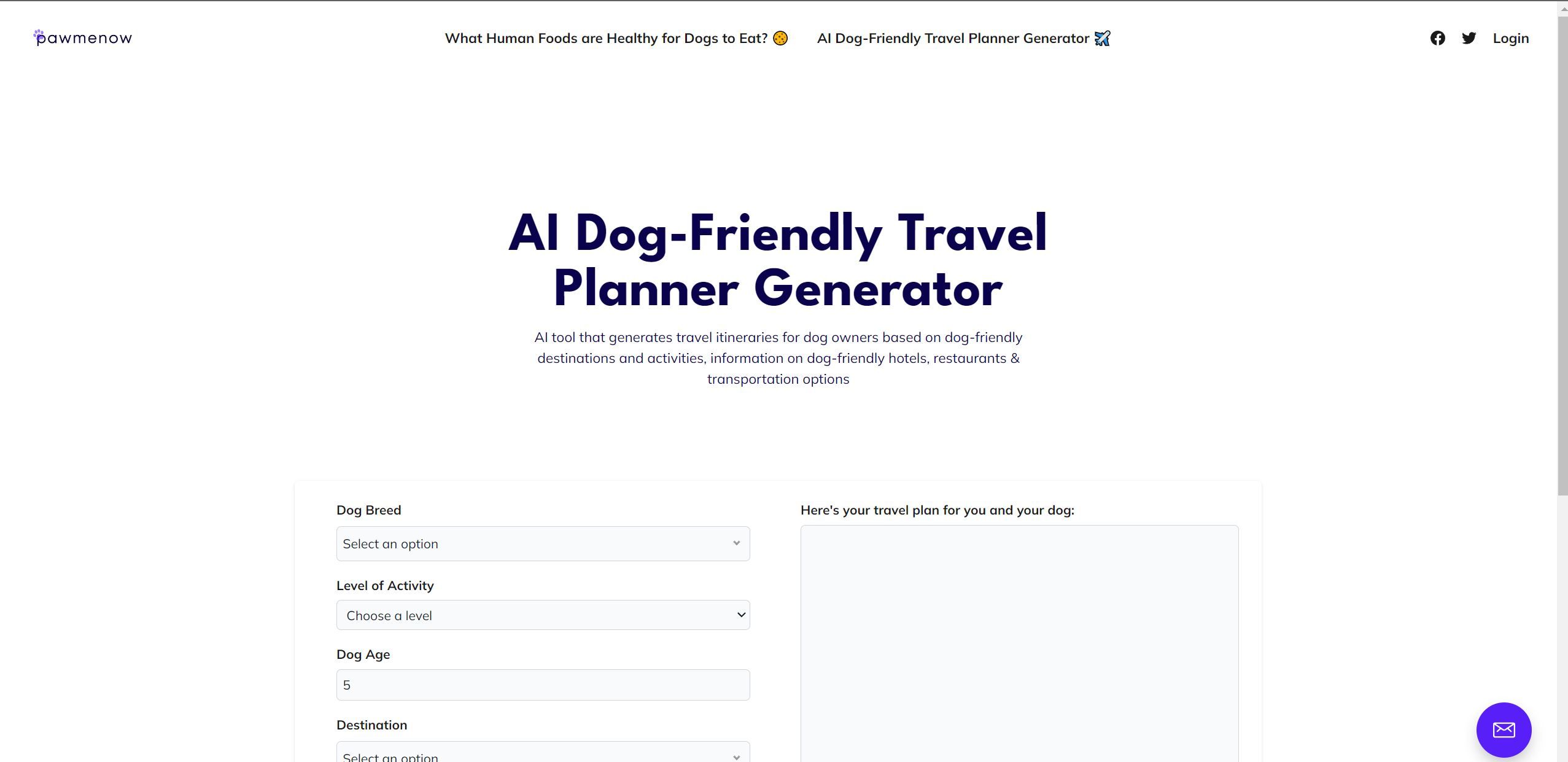  AI tool that generates travel itineraries for dog