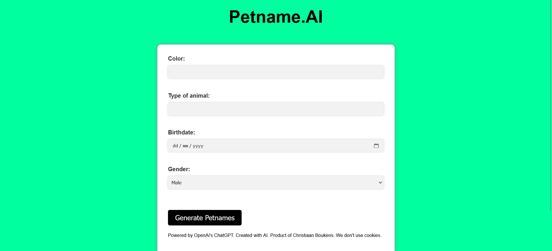  Generates Petnames using AI