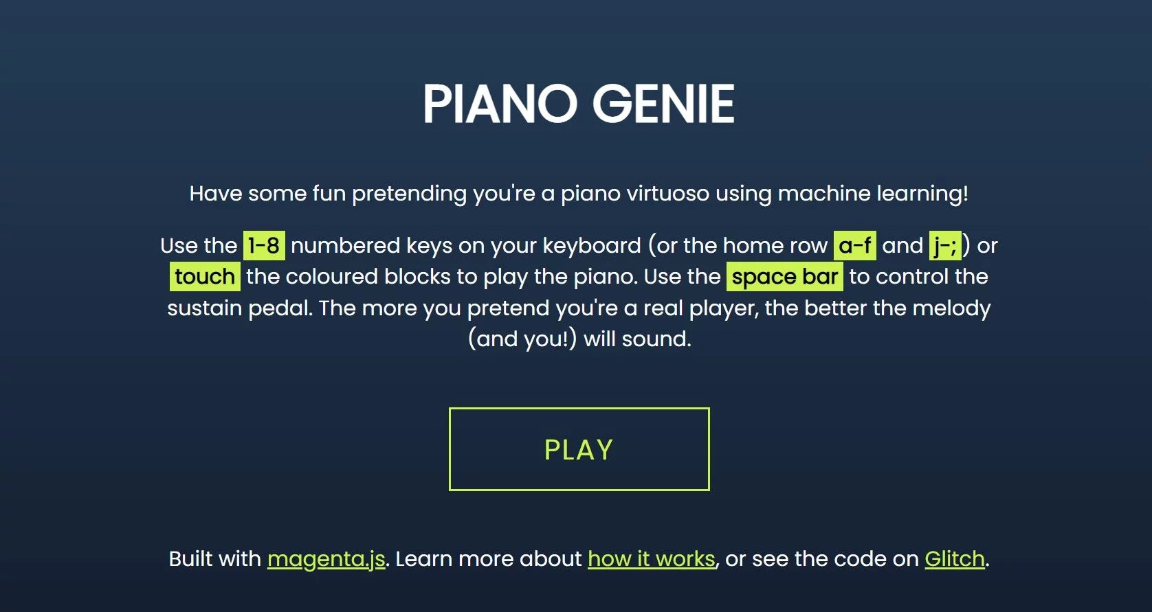  Have some fun pretending you're a piano virtuoso